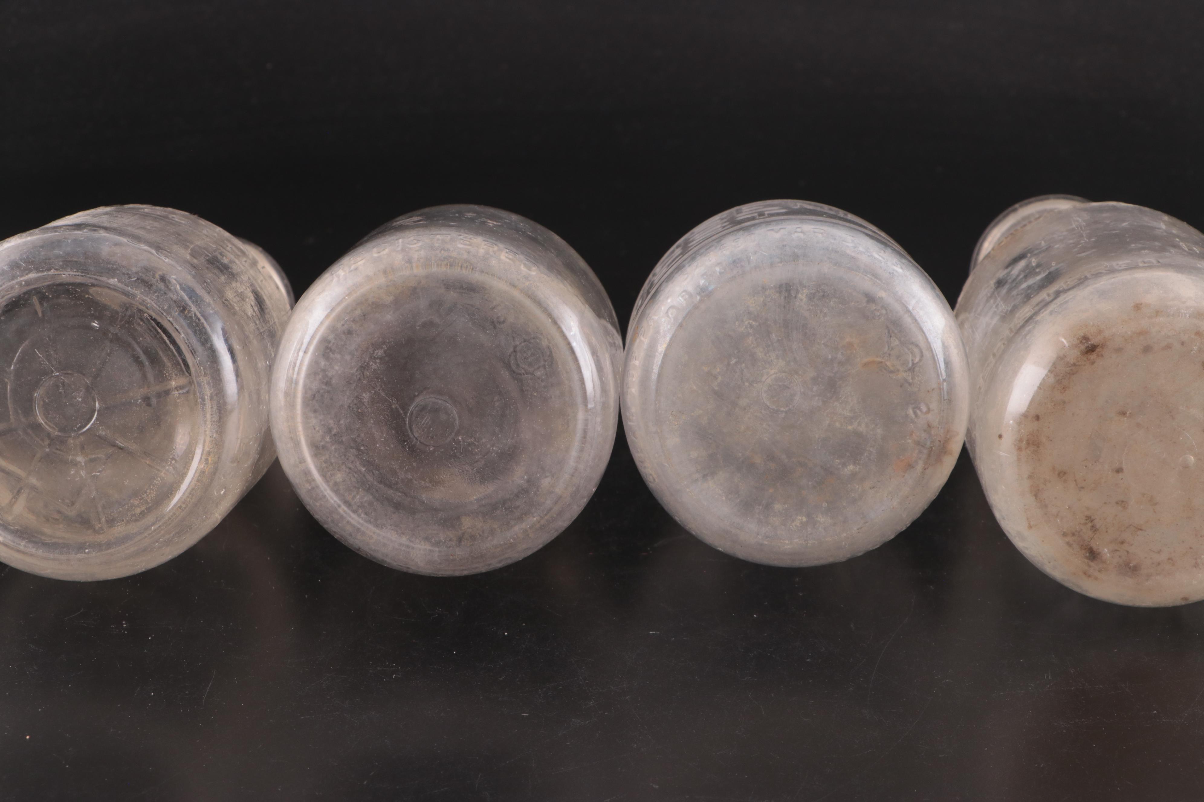 Louis Holtkamp Dairy and Other Glass Milk Bottles in Metal Glass Bottle Carrier