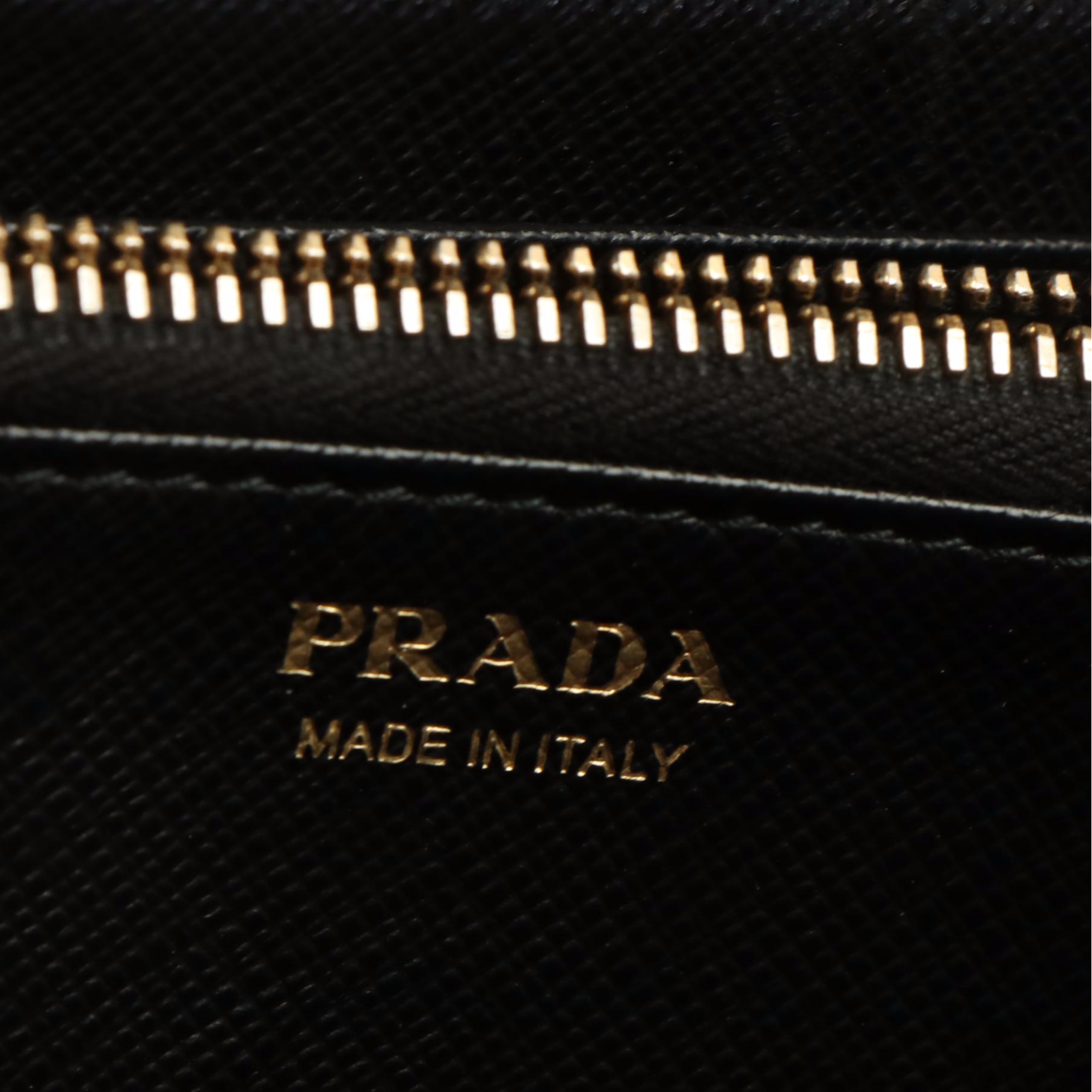 Prada Black Saffiano Leather Zip Around Wallet