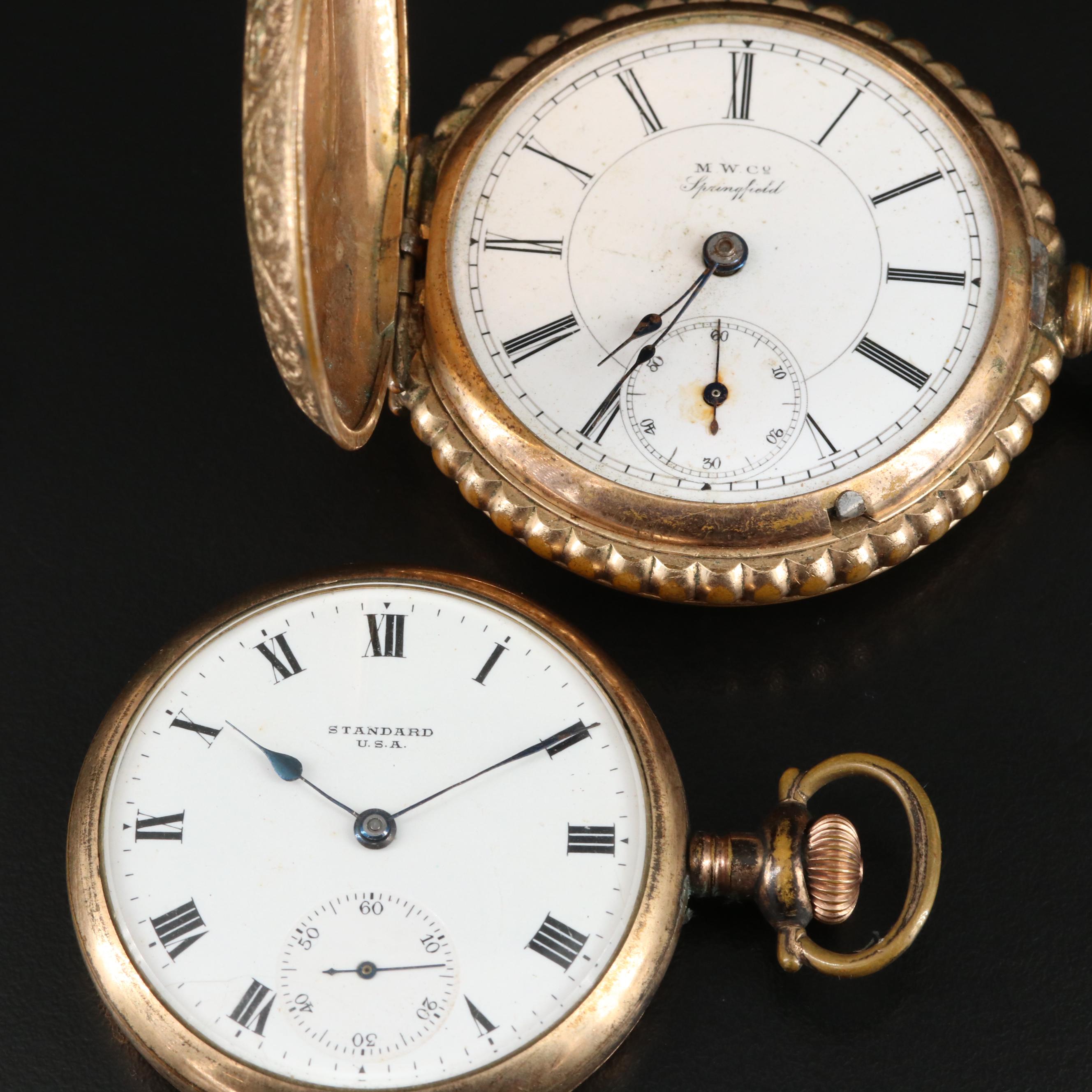 Trio of Gold-Filled Vintage American Pocket Watches