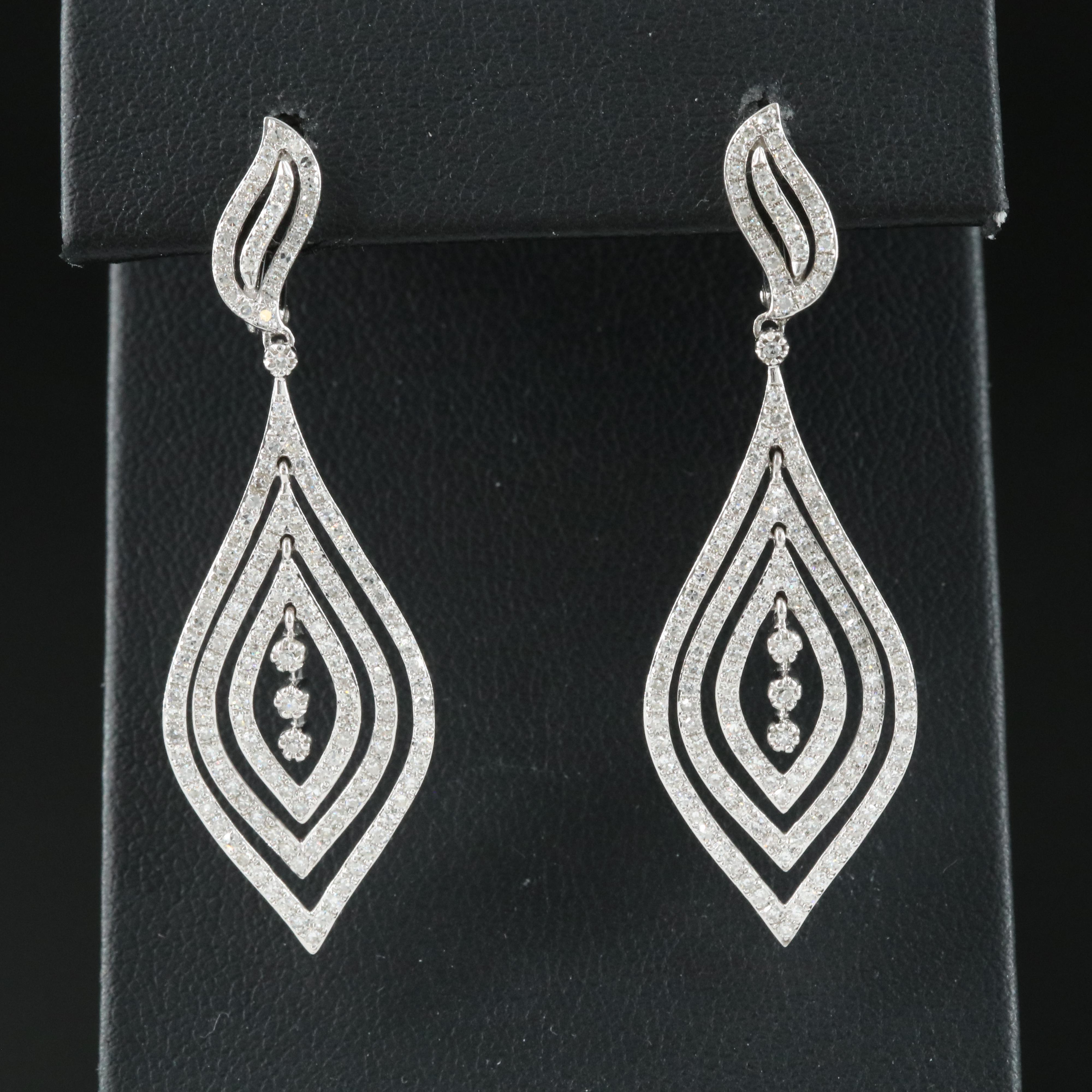 14K 1.03 CTW Diamond Dangle Earrings