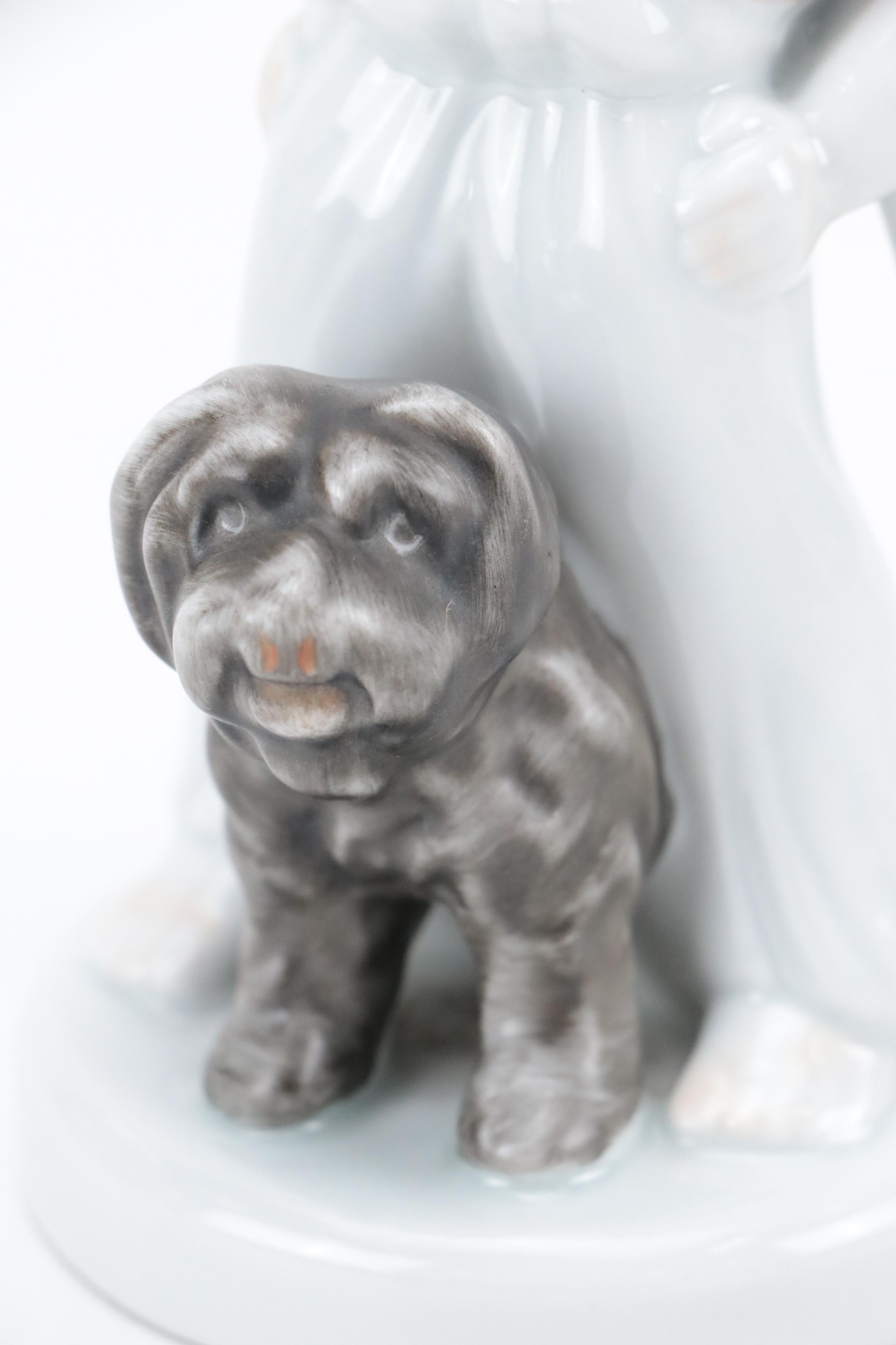 Herend "Man Eating Grapes" and "Boy with Puli Dog" Porcelain Figurines