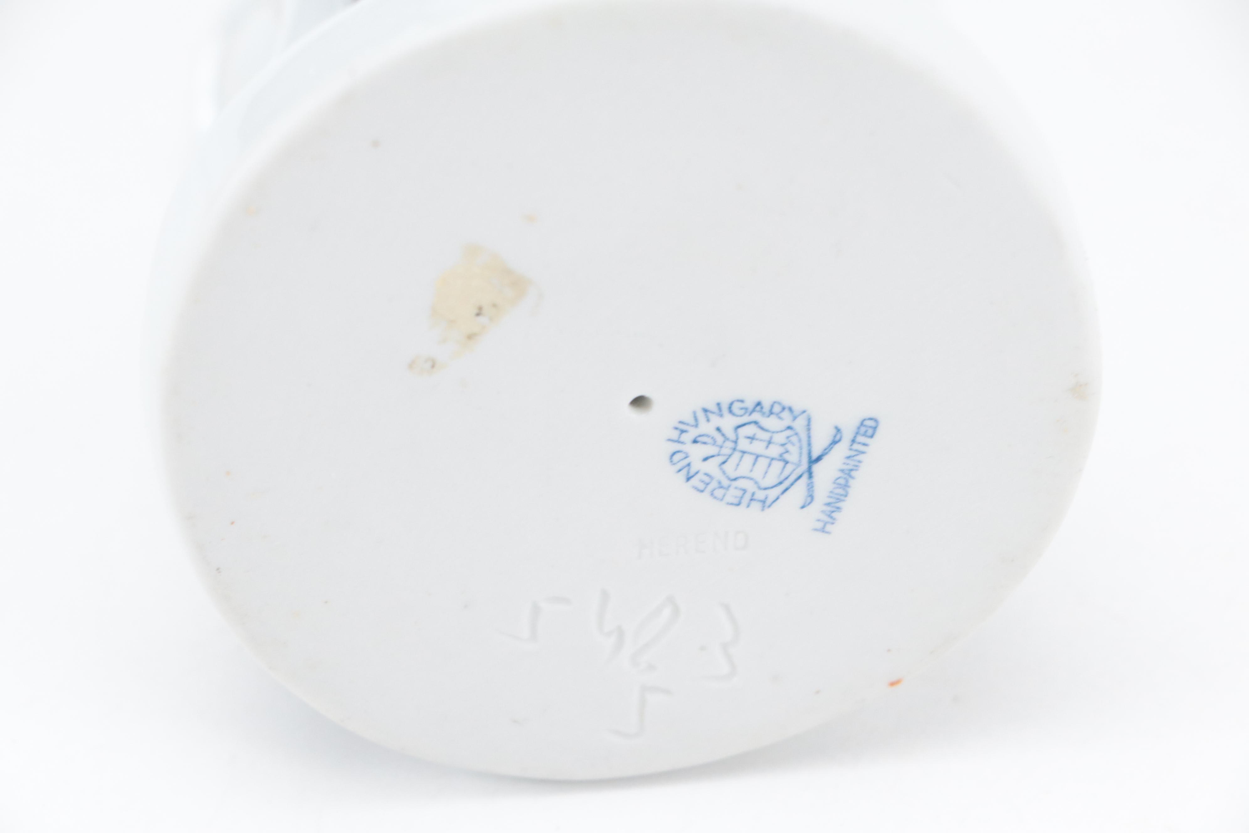 Herend "Man Eating Grapes" and "Boy with Puli Dog" Porcelain Figurines