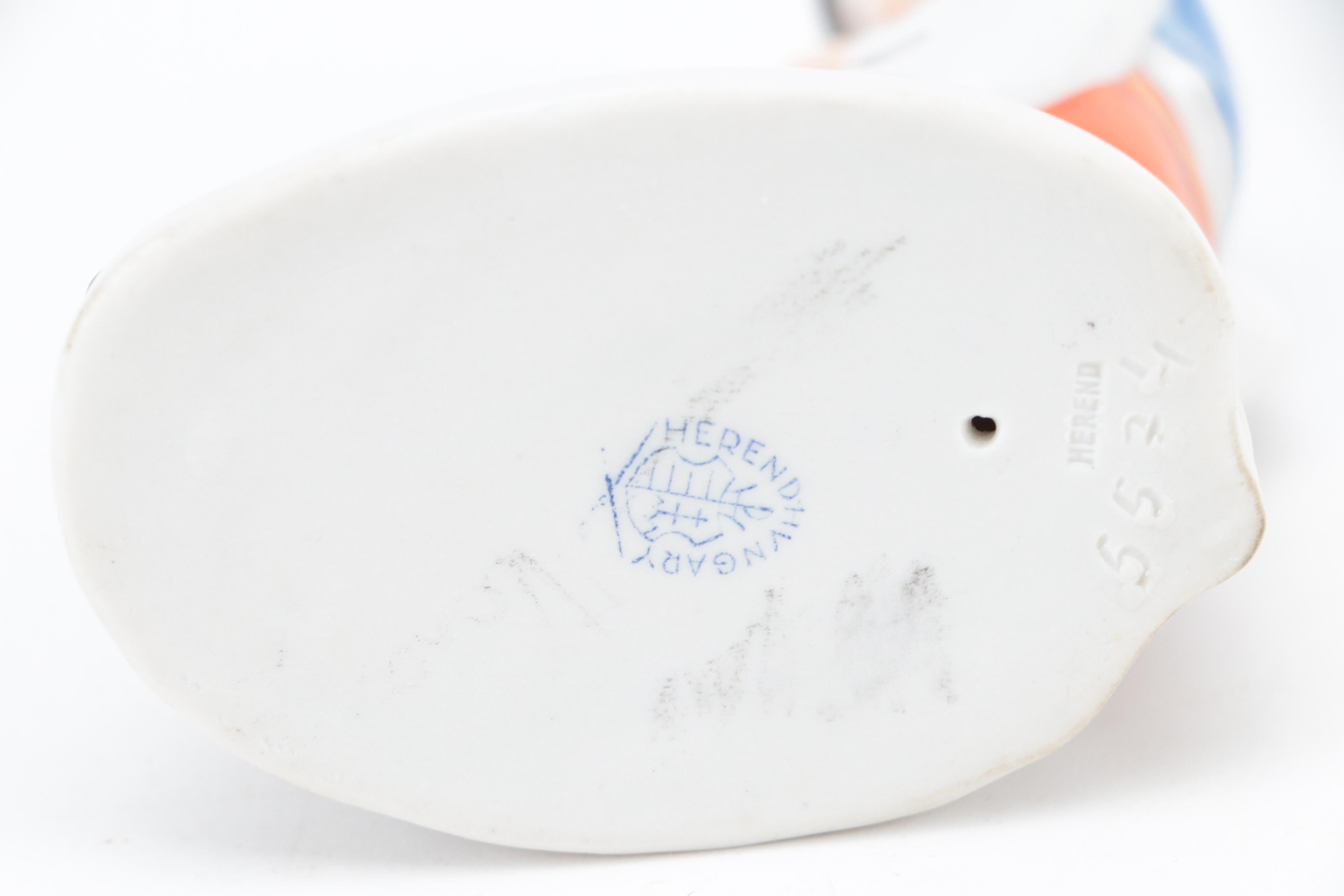 Herend "Man Eating Grapes" and "Boy with Puli Dog" Porcelain Figurines