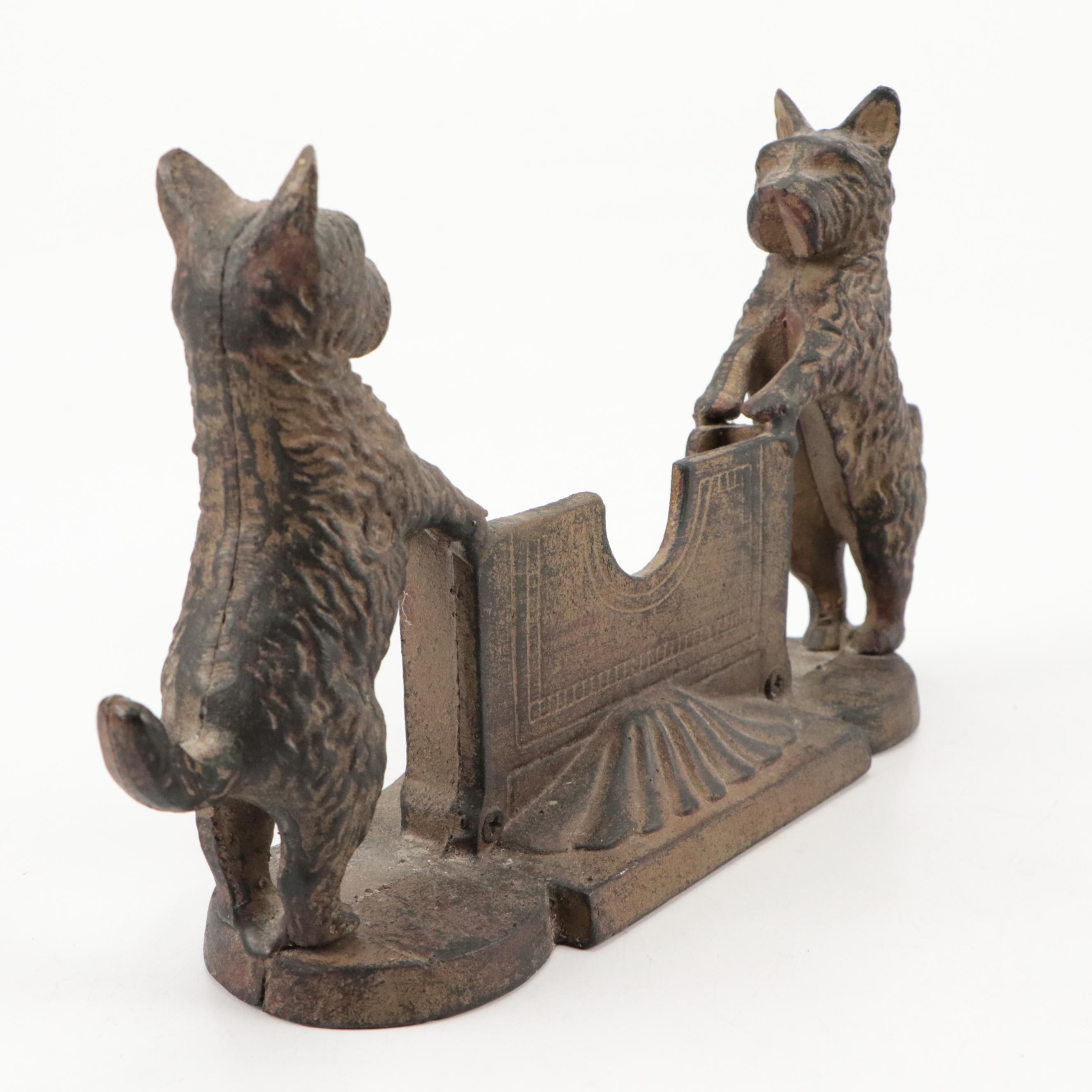 Cast Iron Scottie Dog Business Card Holder