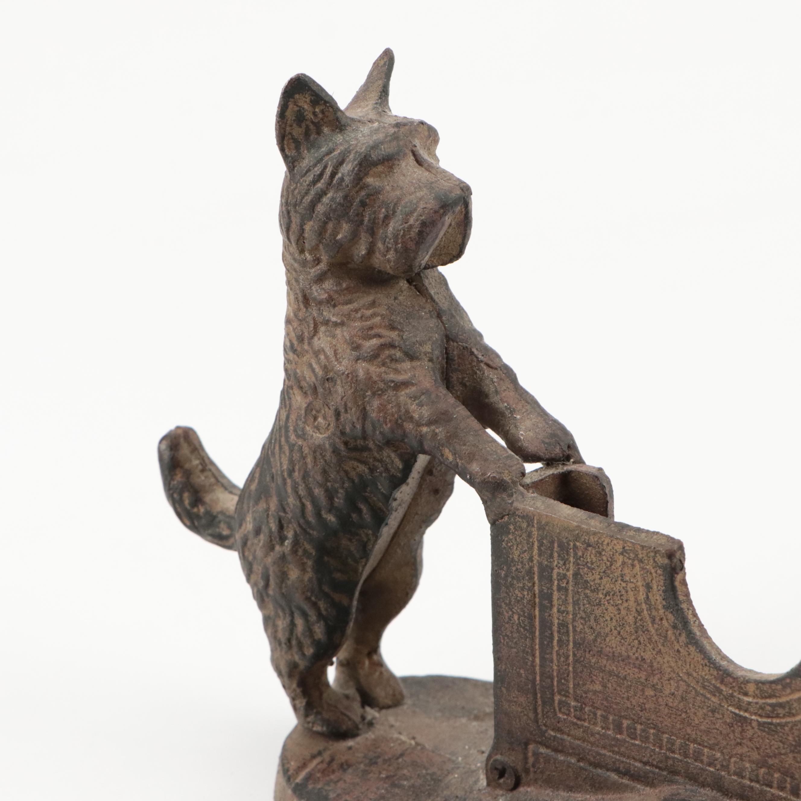 Cast Iron Scottie Dog Business Card Holder