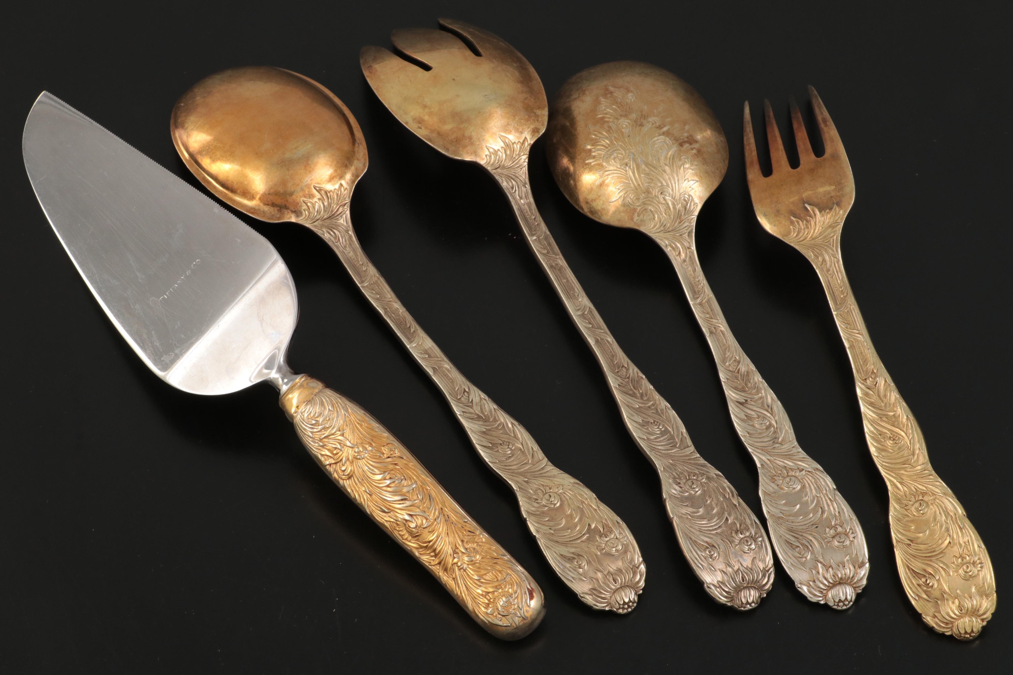 Tiffany & Co. "Chrysanthemum" Vermeil Sterling Silver Flatware Set