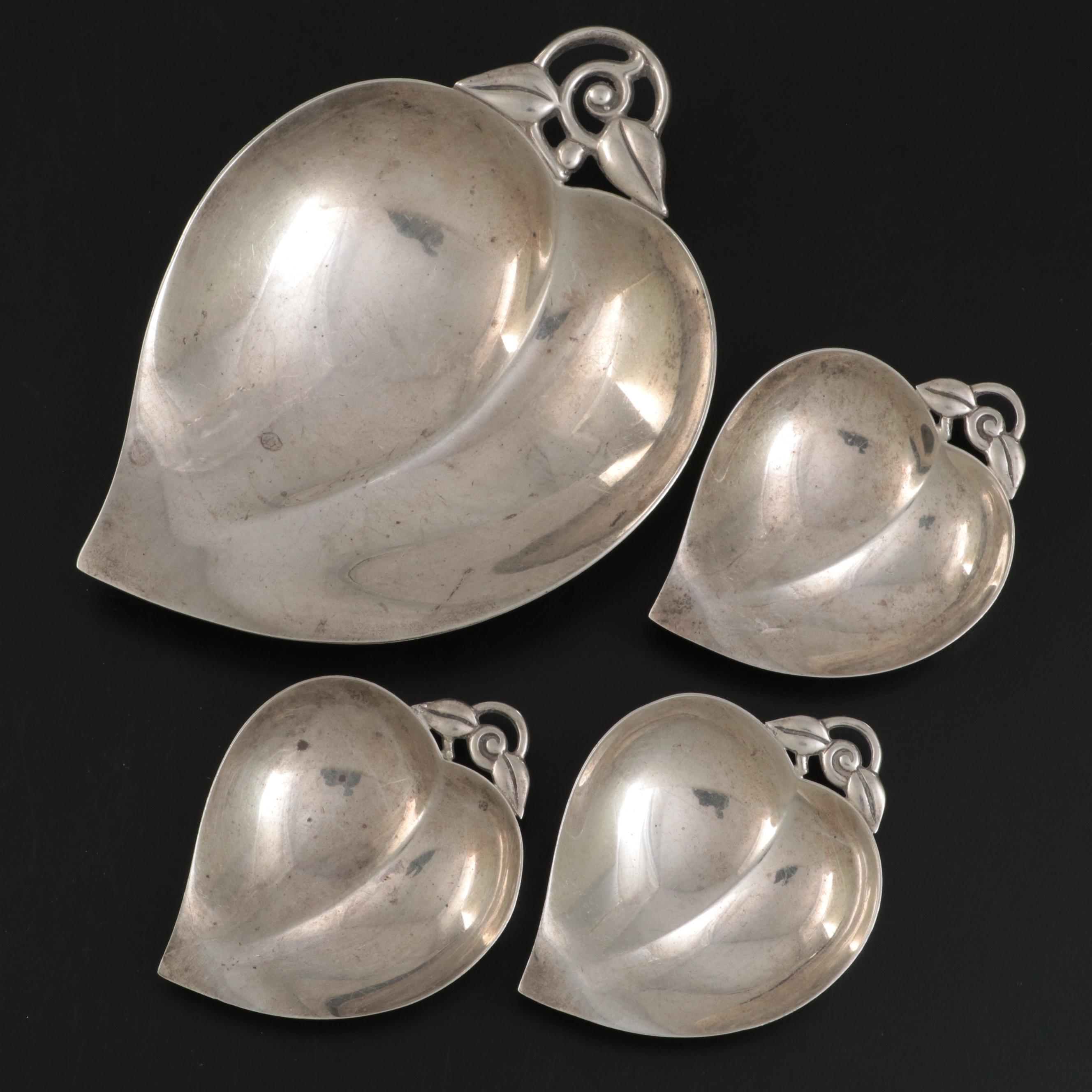 Tiffany & Co. Sterling Silver Leaf Shaped Nut Bowls, 20th Century