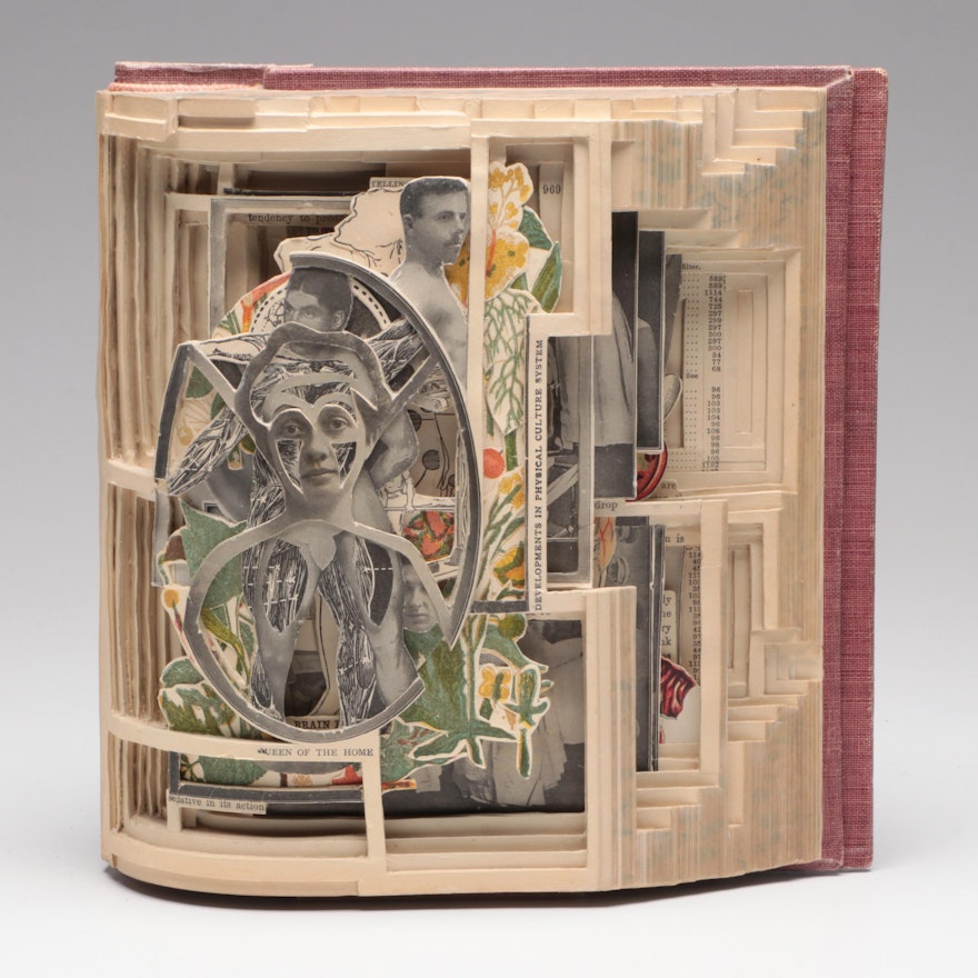 Brian Dettmer Altered Book Sculpture "Household Advertiser," 2011