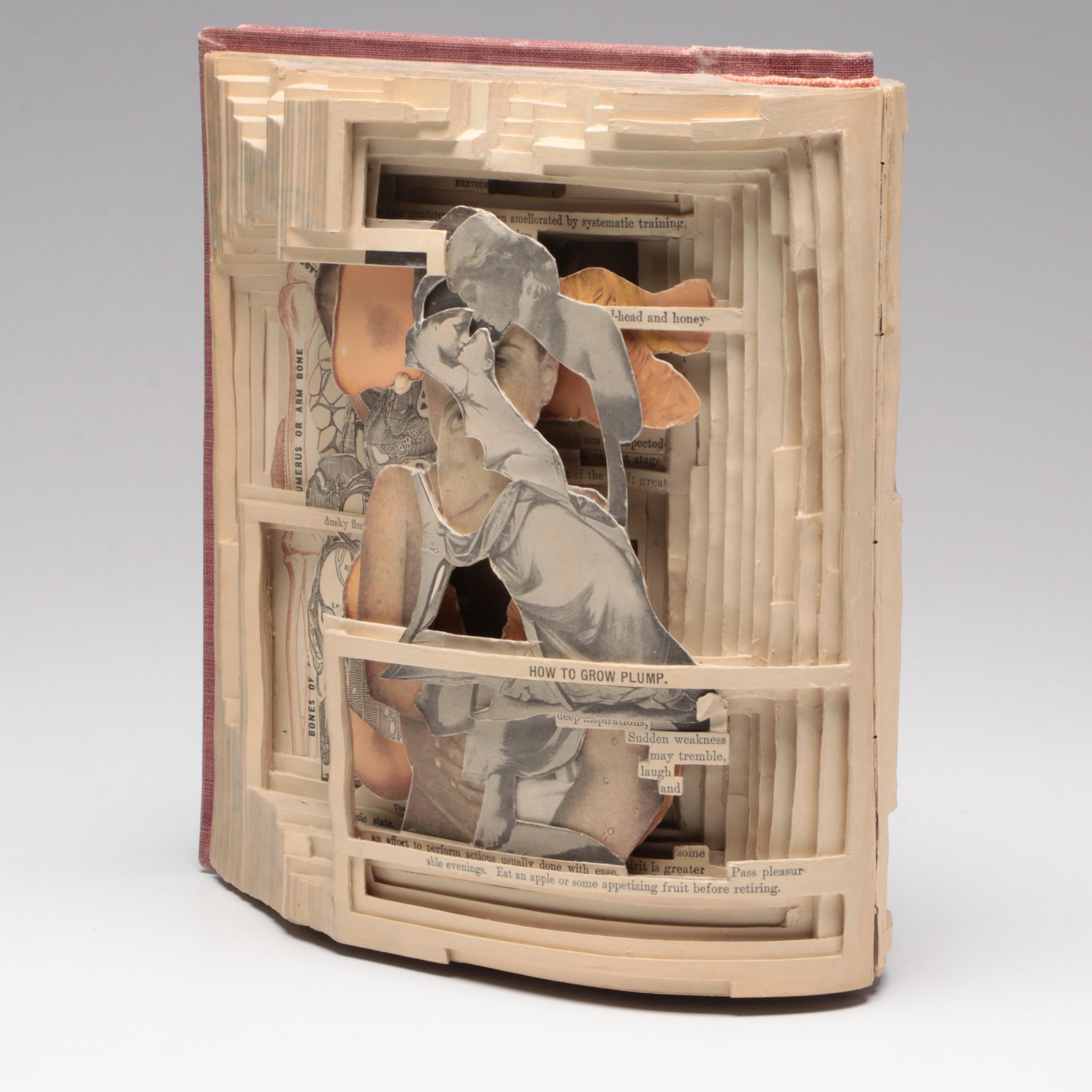 Brian Dettmer Altered Book Sculpture "Household Advertiser," 2011