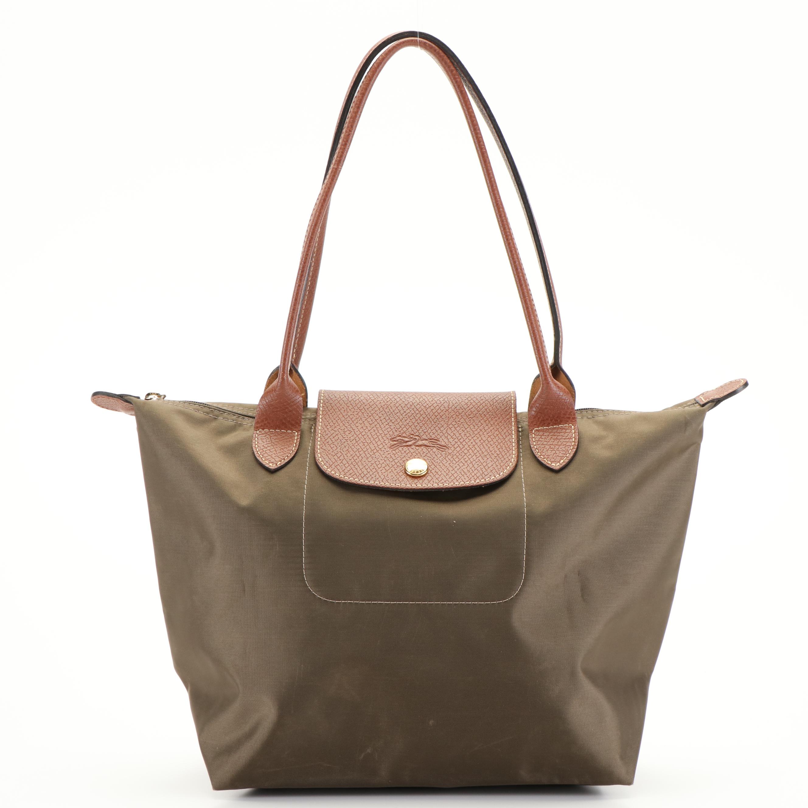 Longchamp Le Pliage Shoulder Bag in Olive Green Nylon