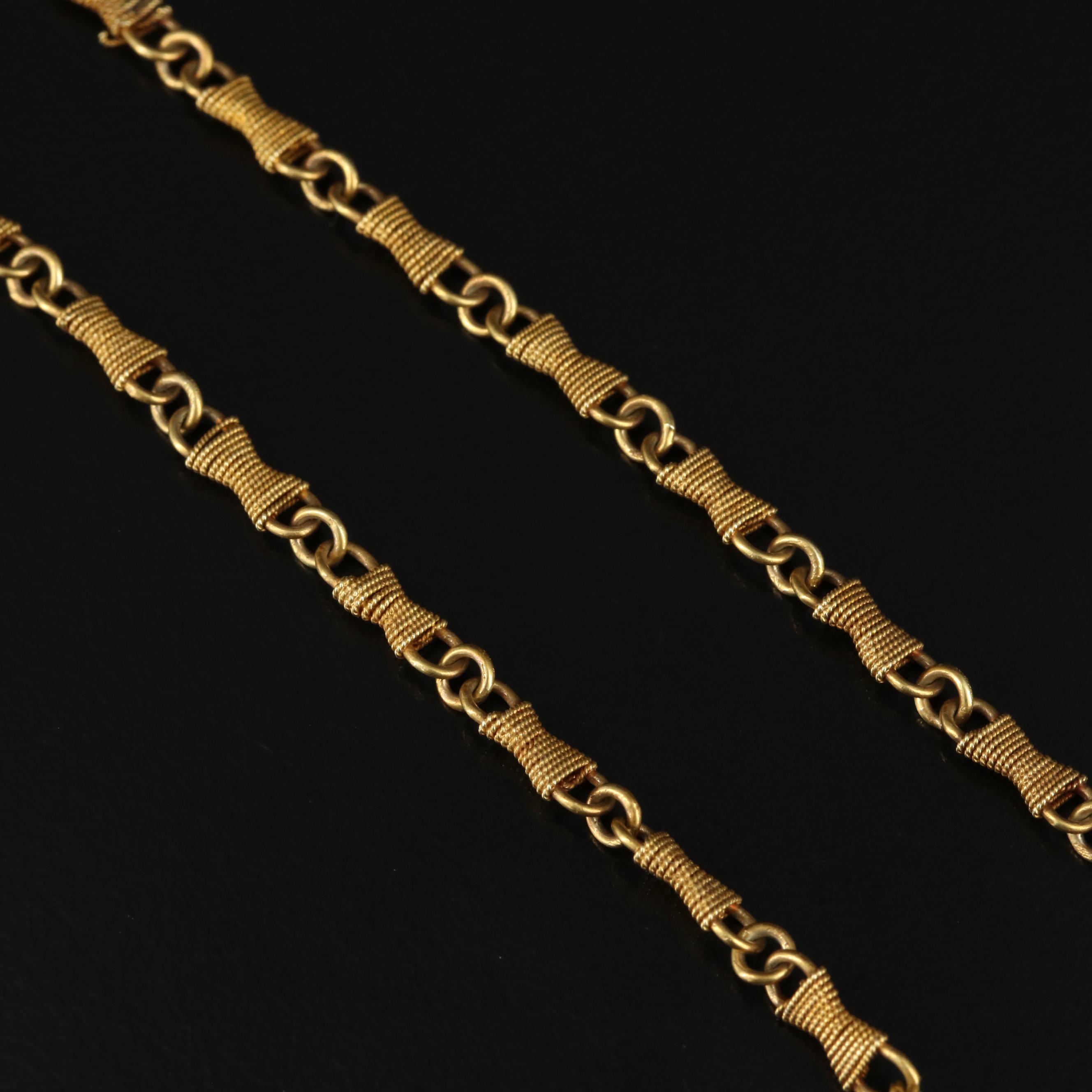 Victorian 14K Carved Coral Flower Necklace