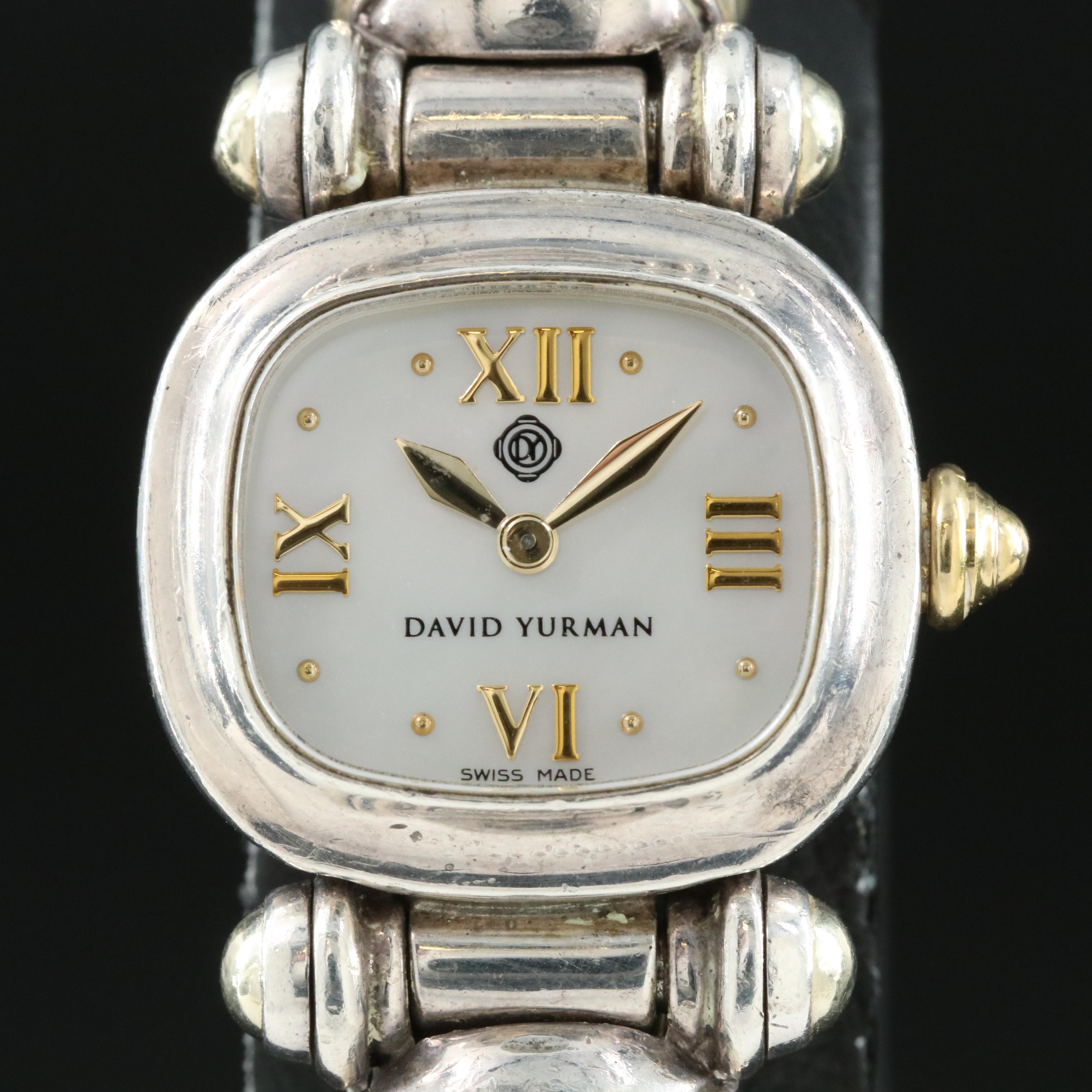 David Yurman Sterling Silver, Mother-of-Pearl Dial Quartz Watch