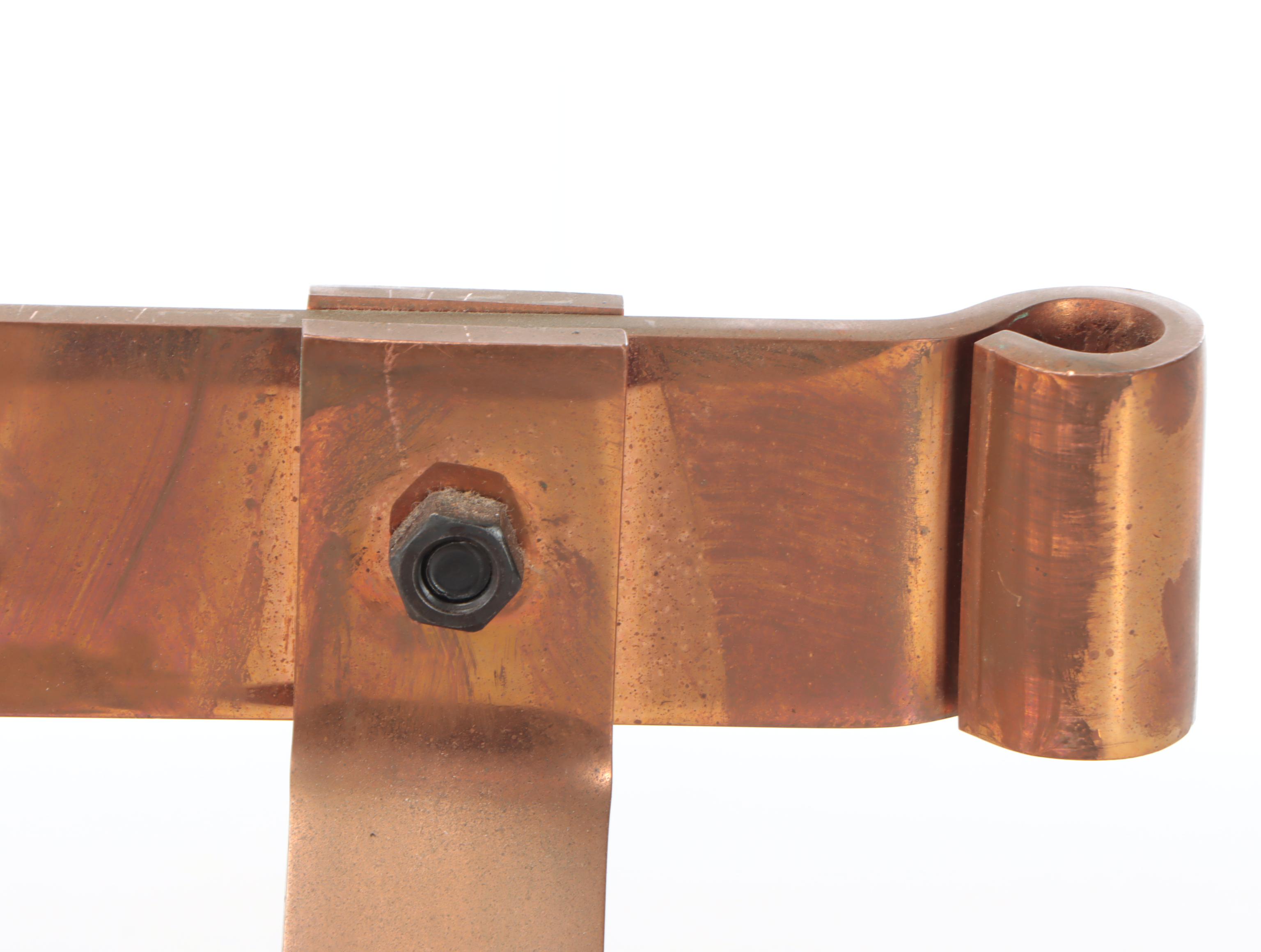 Contemporary Hanging Copper Pot Rack With Hooks