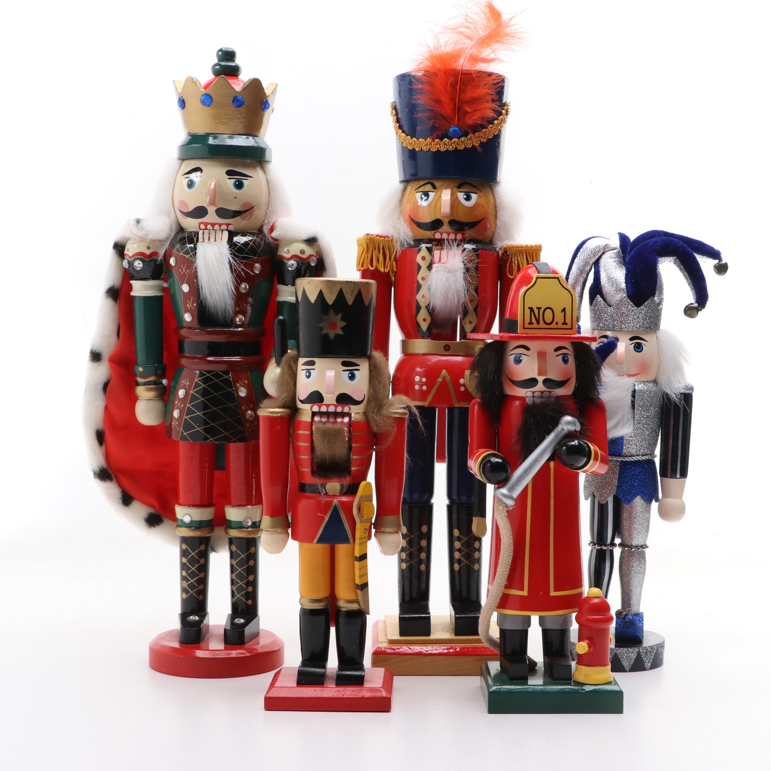 Polychrome Wooden Nutcracker Figures
