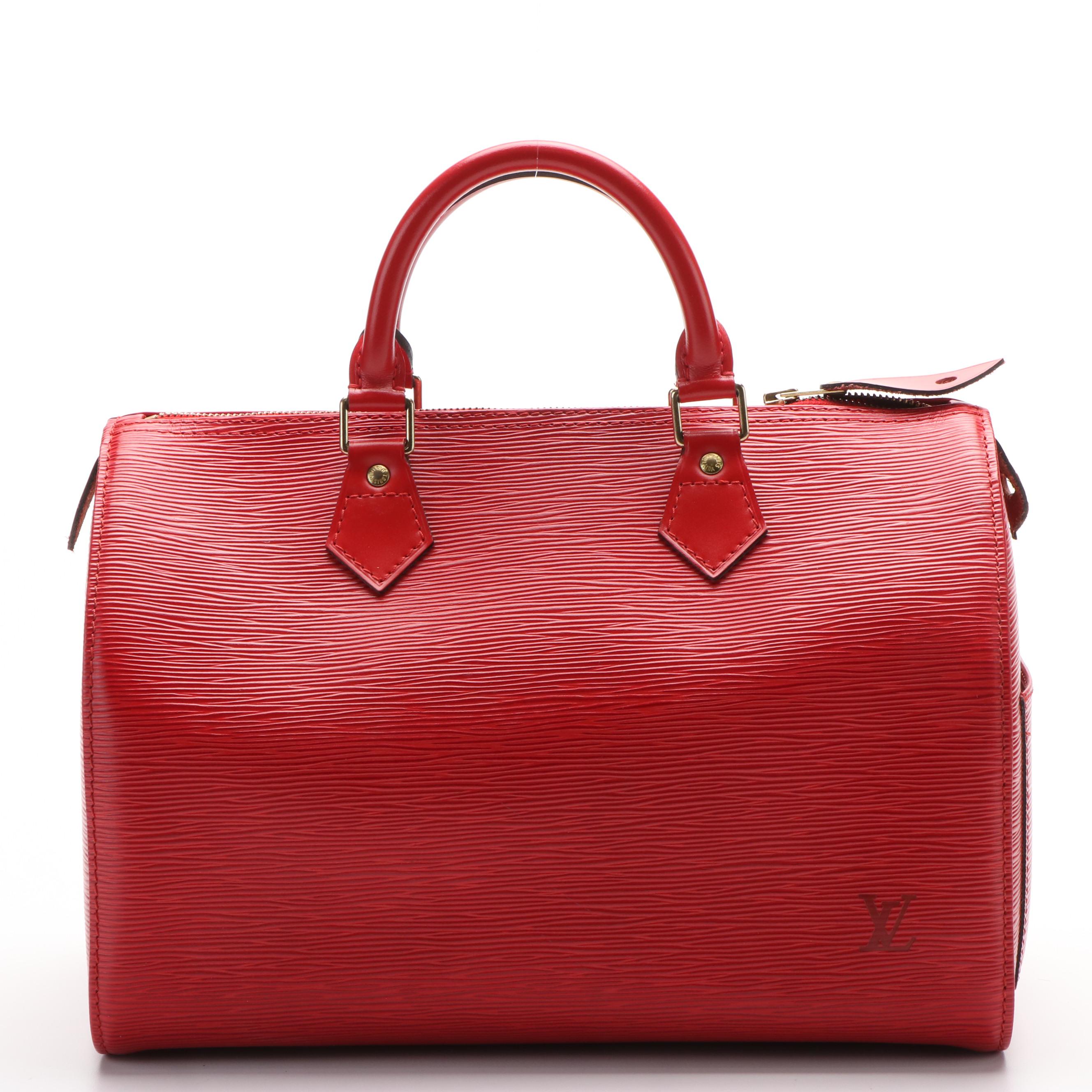 Louis Vuitton Speedy 30 Red Epi Leather Handbag
