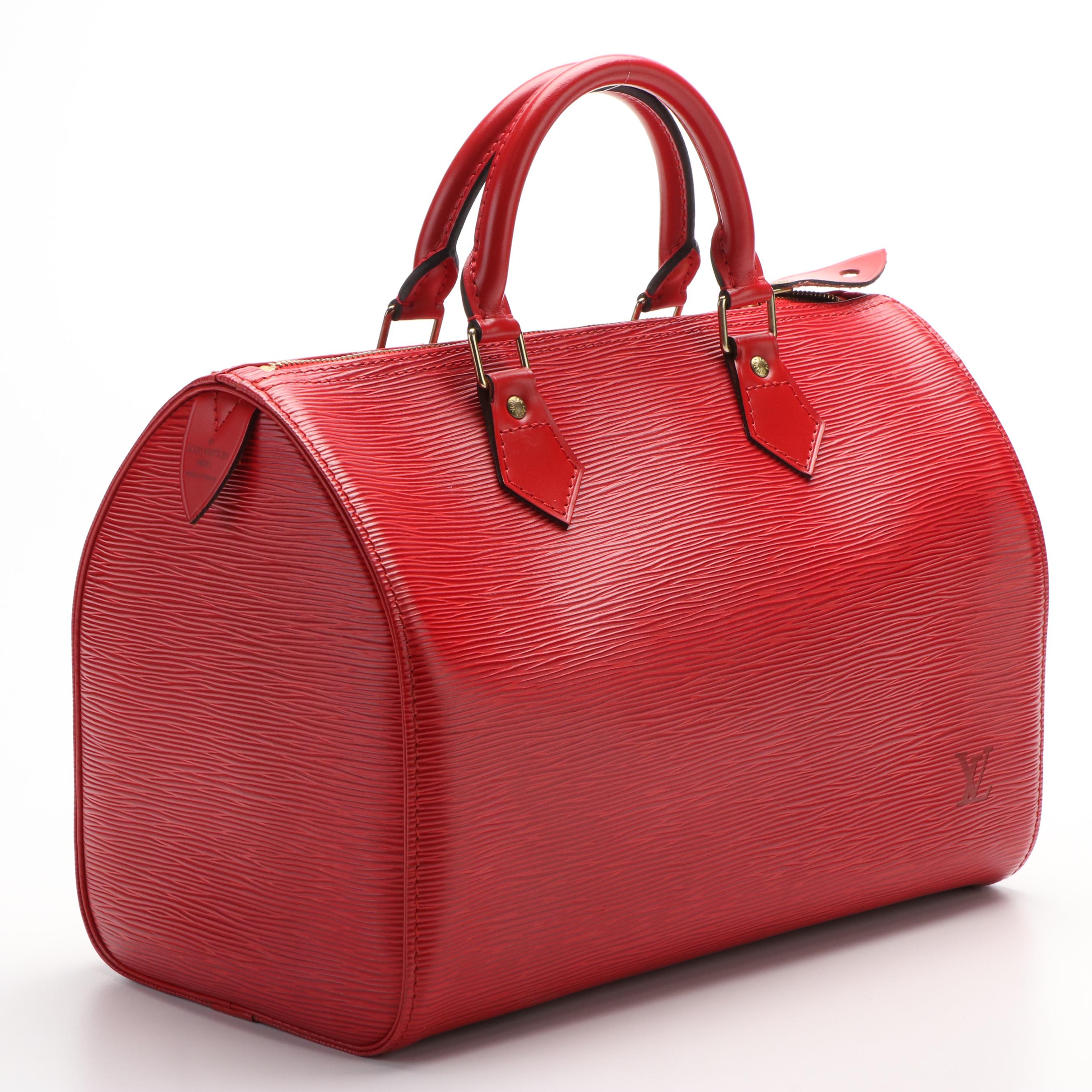Louis Vuitton Speedy 30 Red Epi Leather Handbag