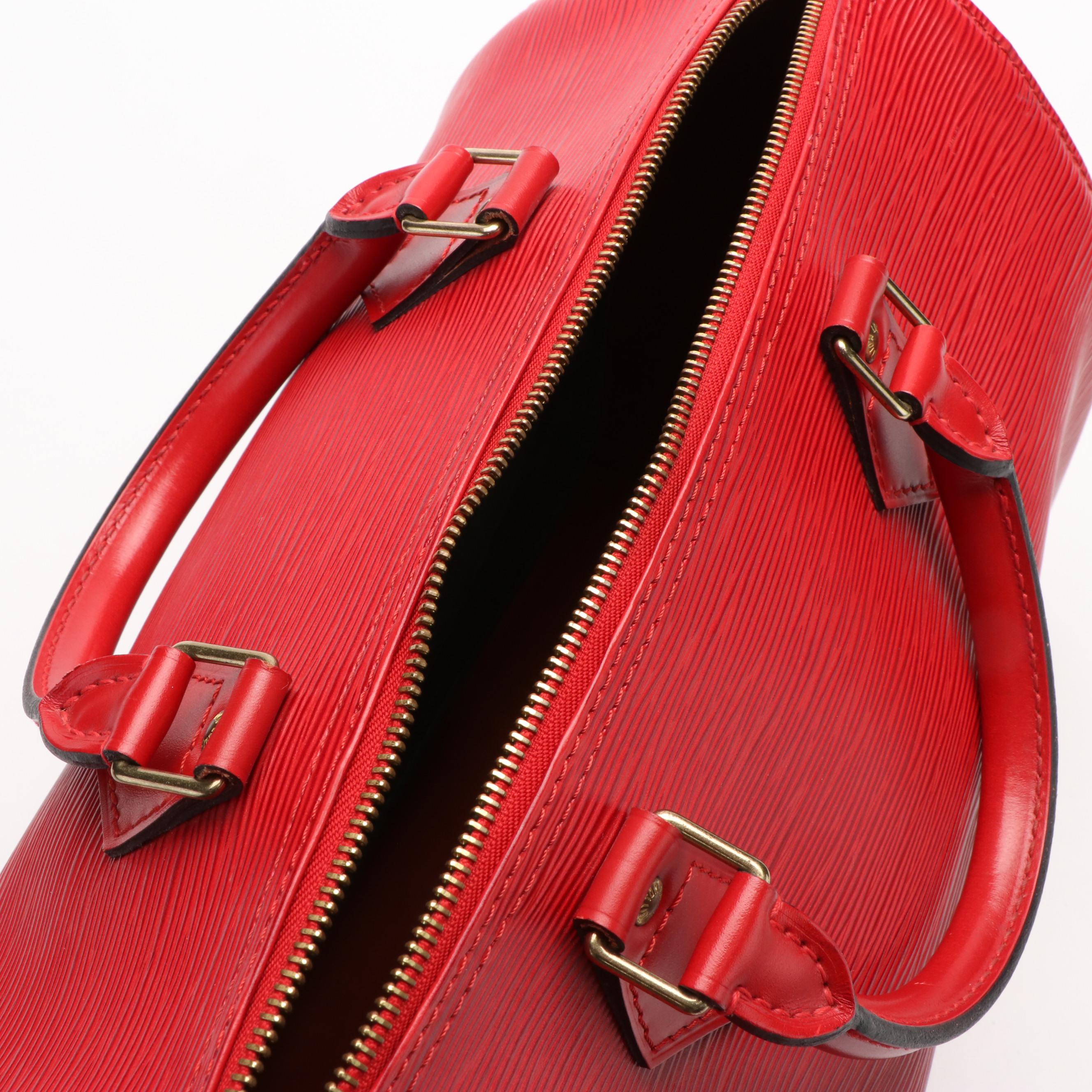 Louis Vuitton Speedy 30 Red Epi Leather Handbag