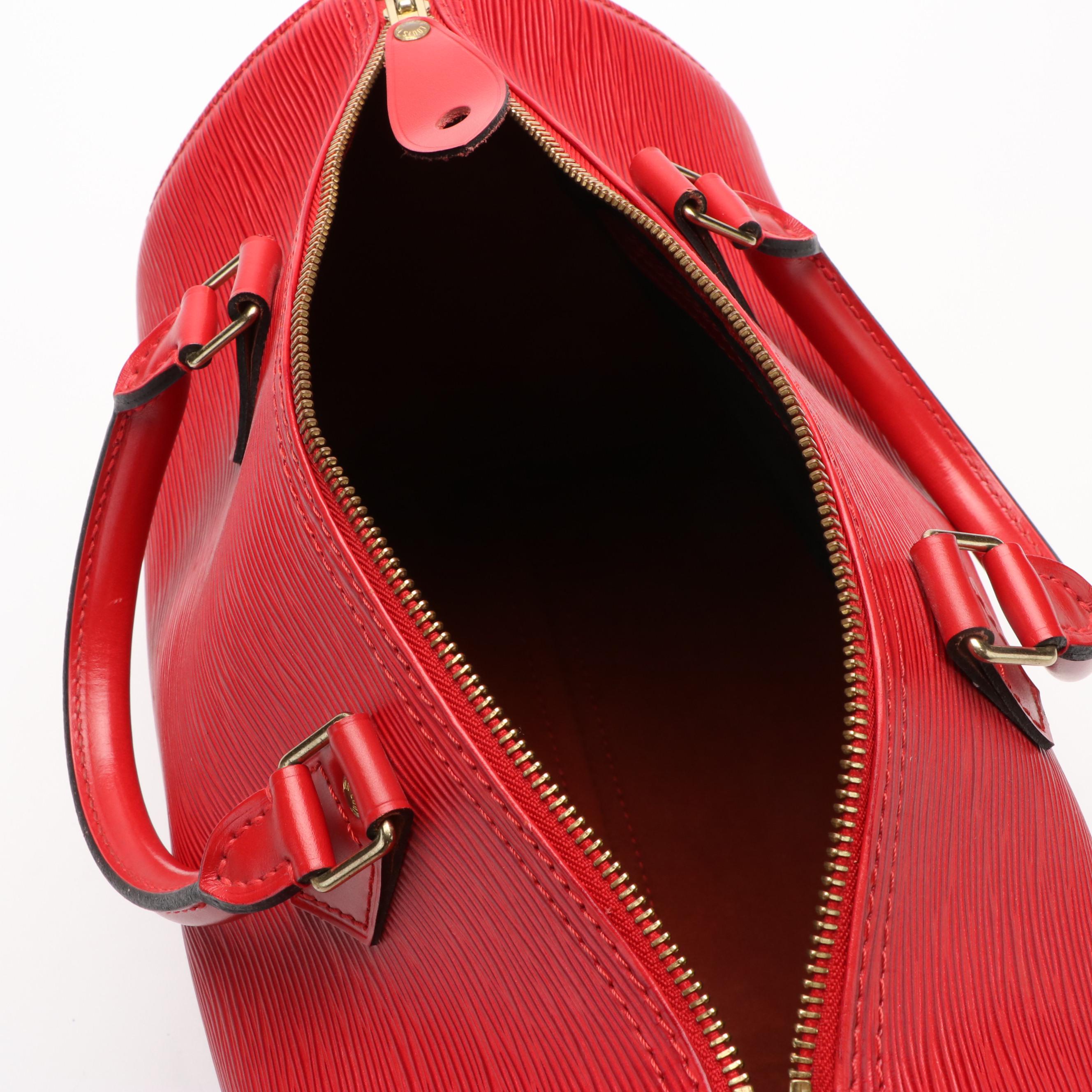 Louis Vuitton Speedy 30 Red Epi Leather Handbag