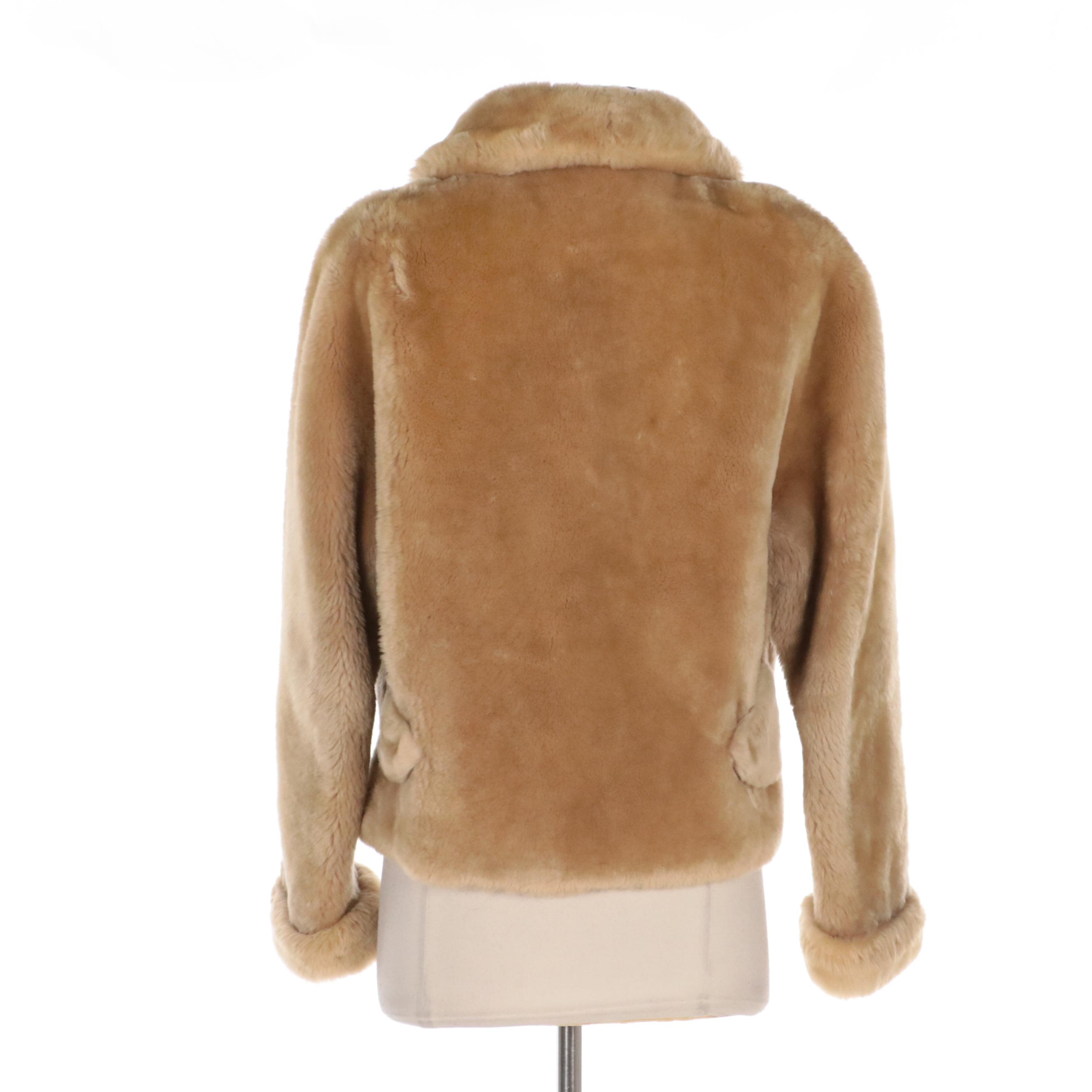 Lesley Creation Dyed Sheared Beaver Fur Coat for Shillito's Fur Salon