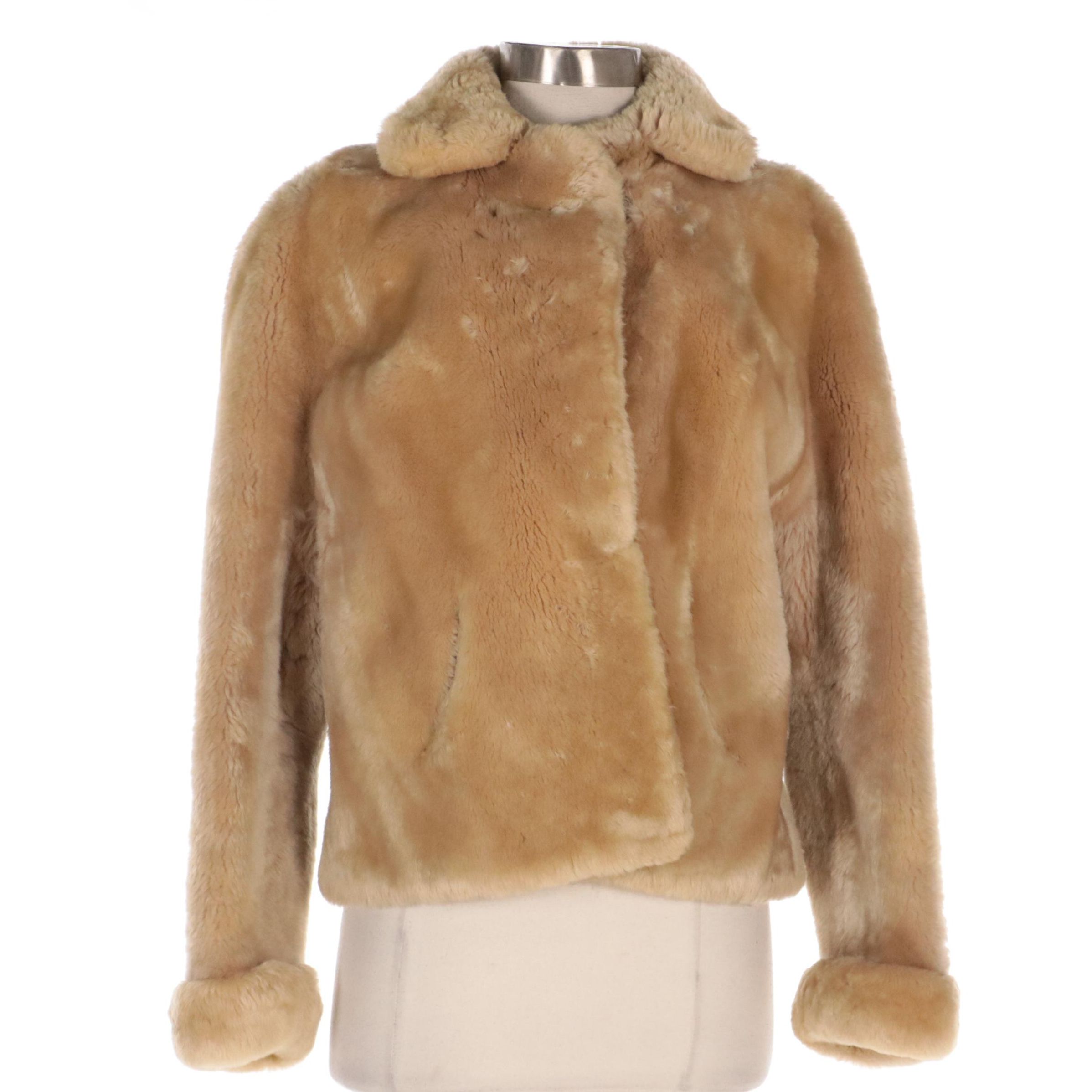 Lesley Creation Dyed Sheared Beaver Fur Coat for Shillito's Fur Salon