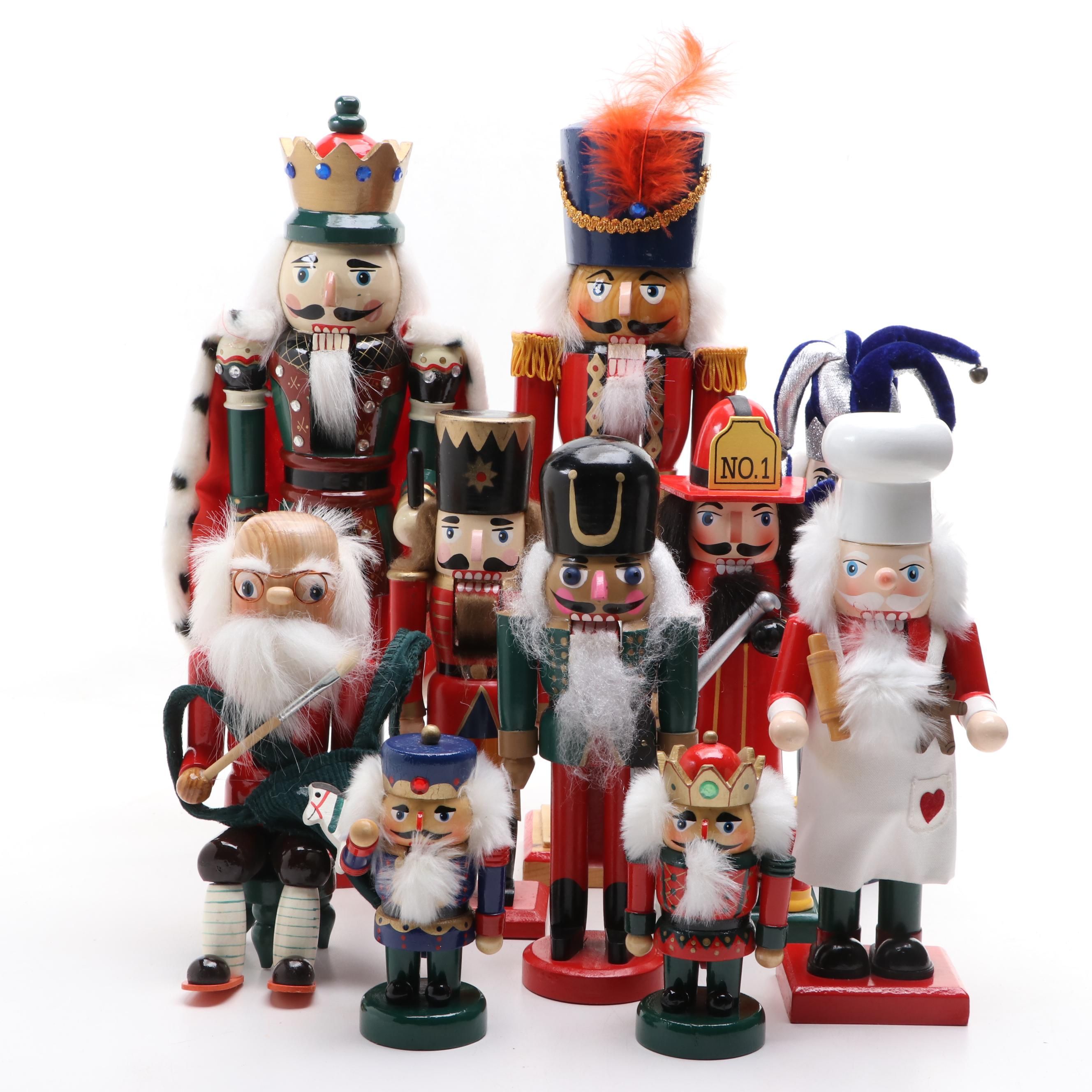 Polychrome Wooden Nutcracker Figures