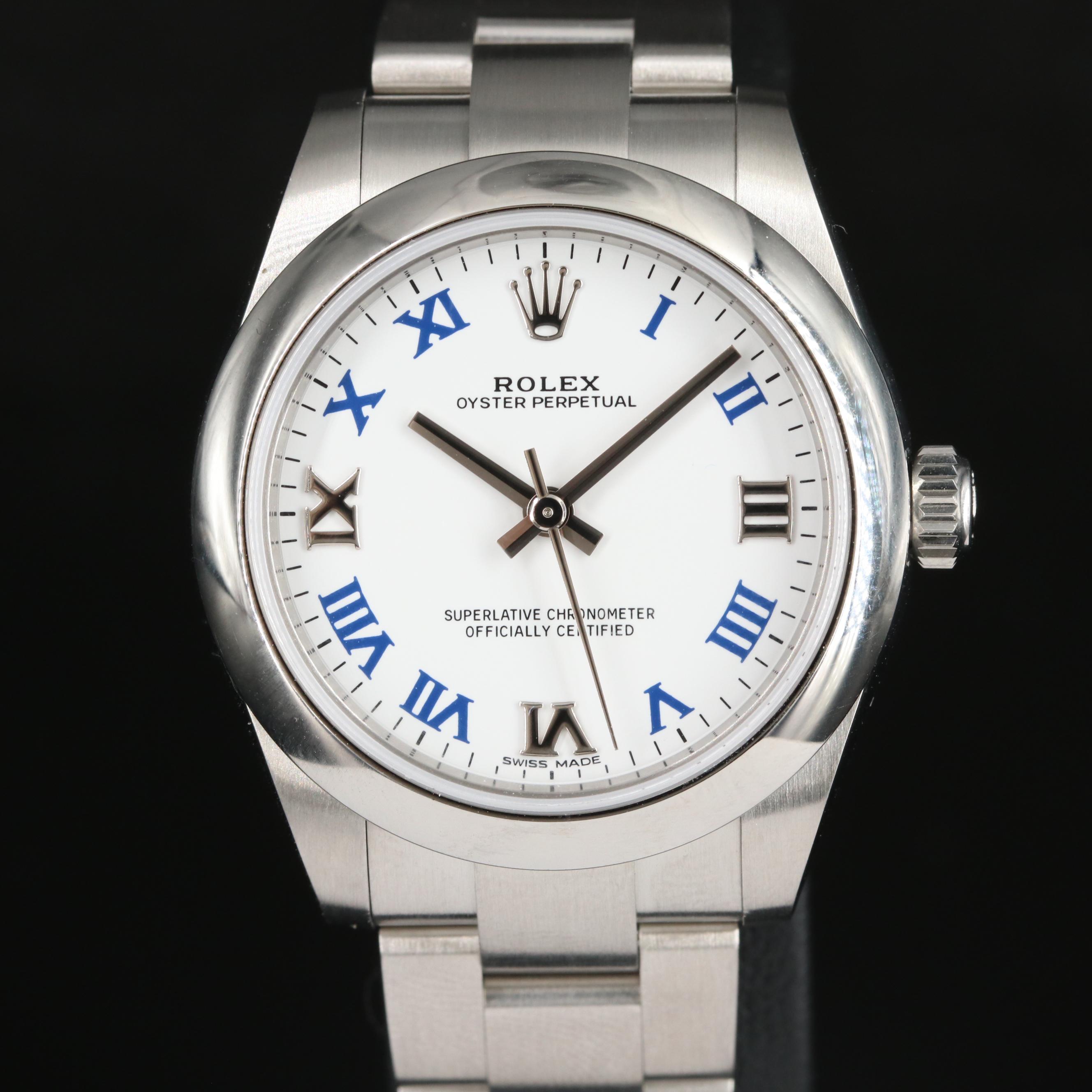 Rolex Lady Oyster Perpetual White Roman Dial Watch
