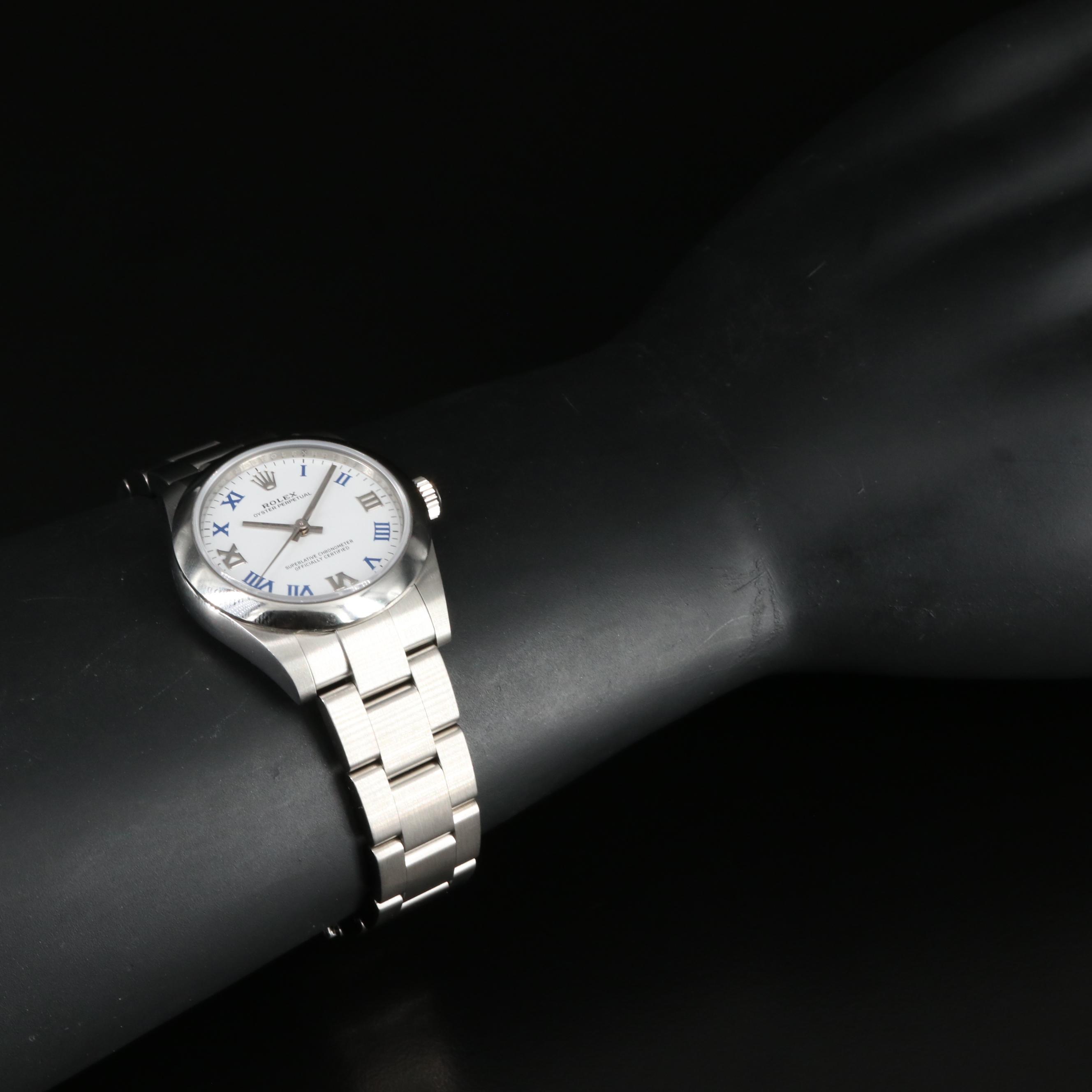 Rolex Lady Oyster Perpetual White Roman Dial Watch