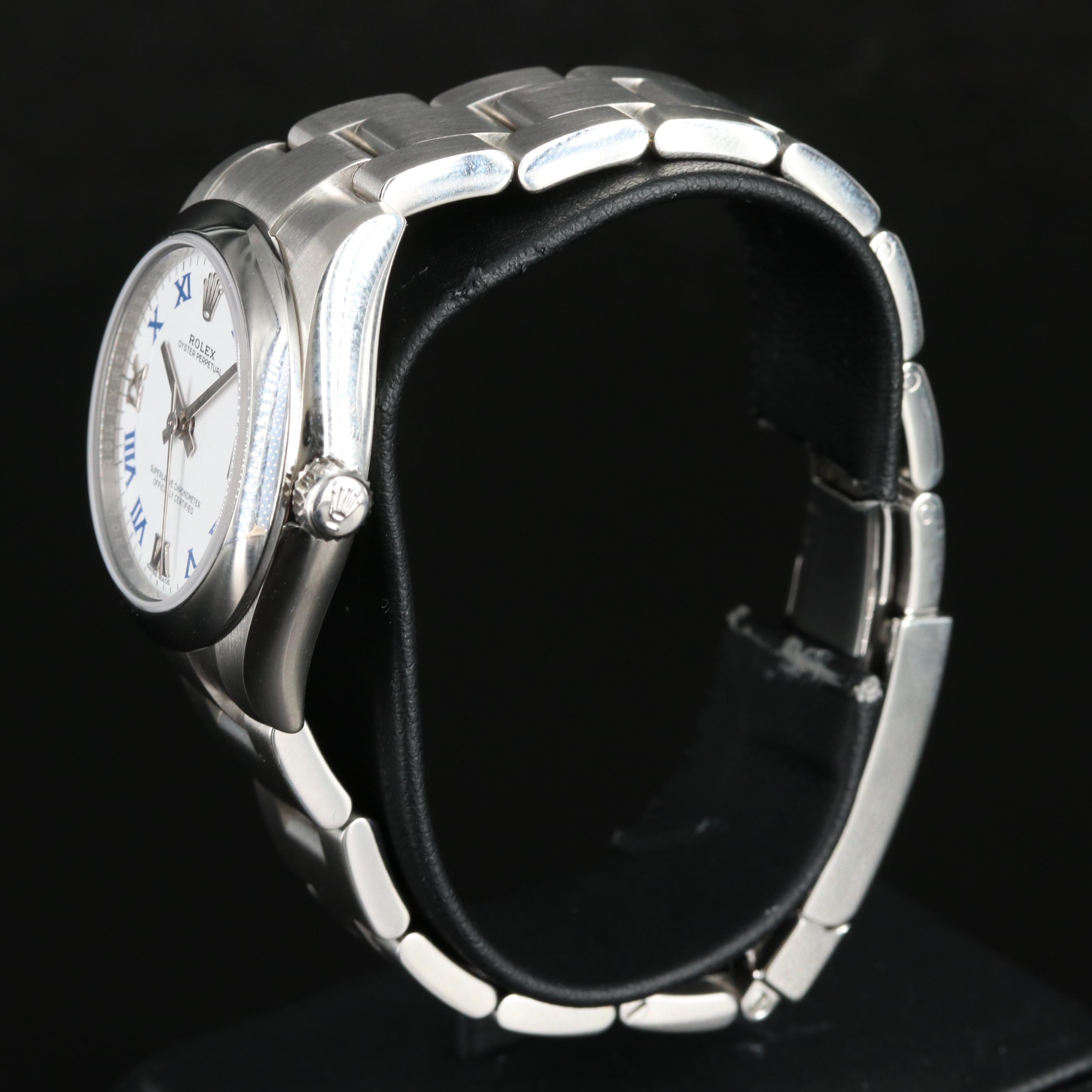 Rolex Lady Oyster Perpetual White Roman Dial Watch