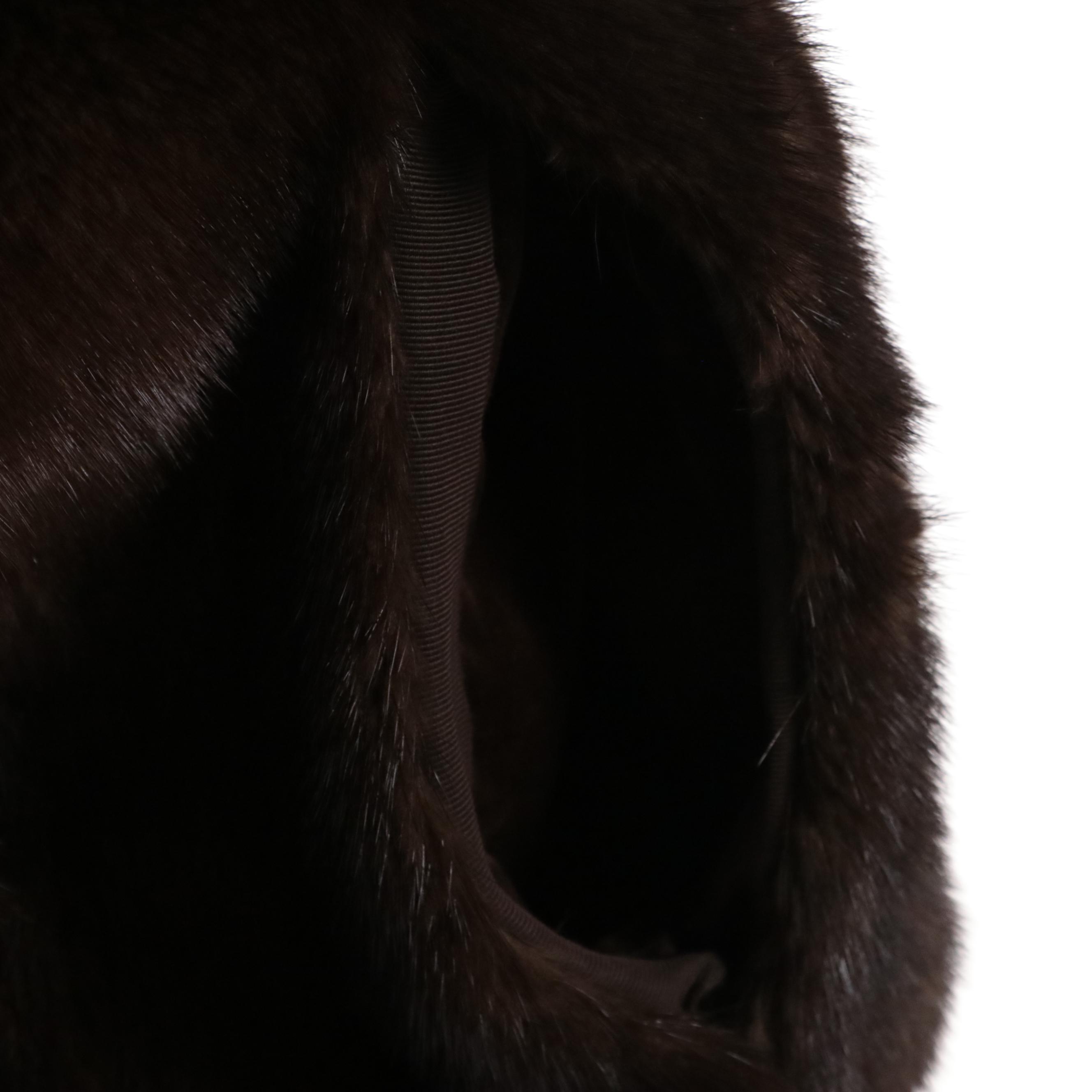 Elán Furs Brown Mink Fur Front-Zip Jacket