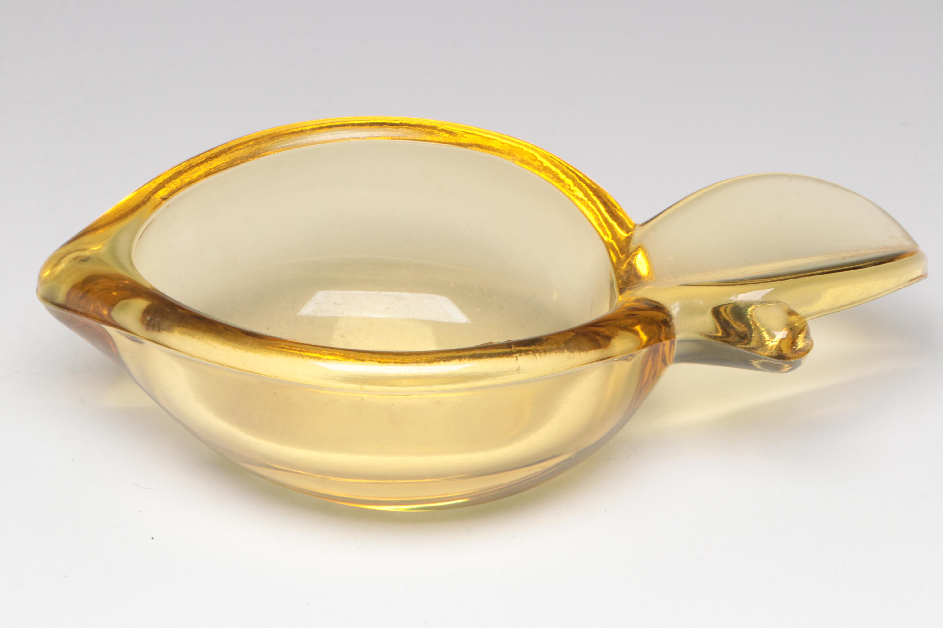 Purple Glass Vases with Glass Calligraphy Pens and Lemon Shaped Bowl