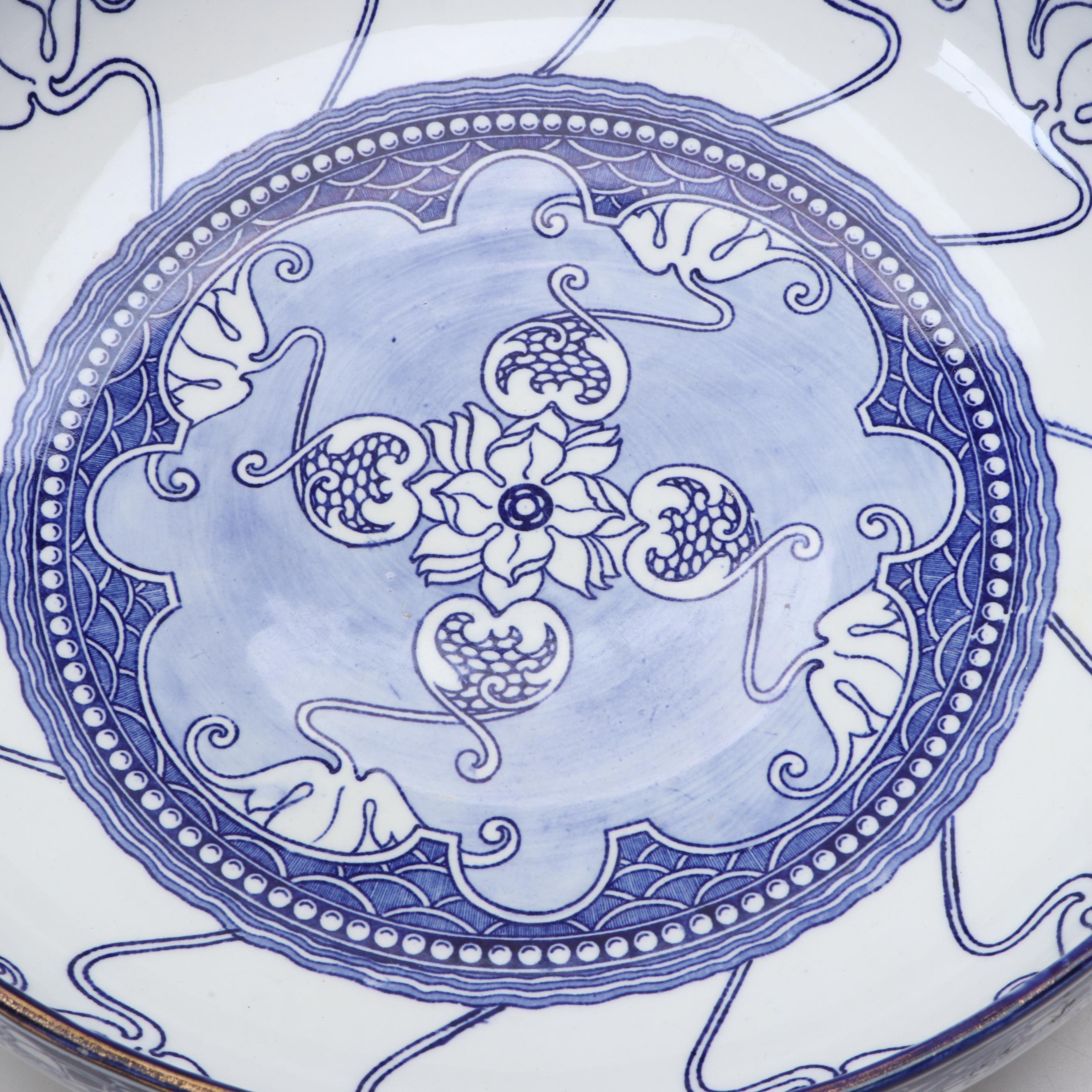 Doulton Burslem Blue and White Bowl, Late 19th Century