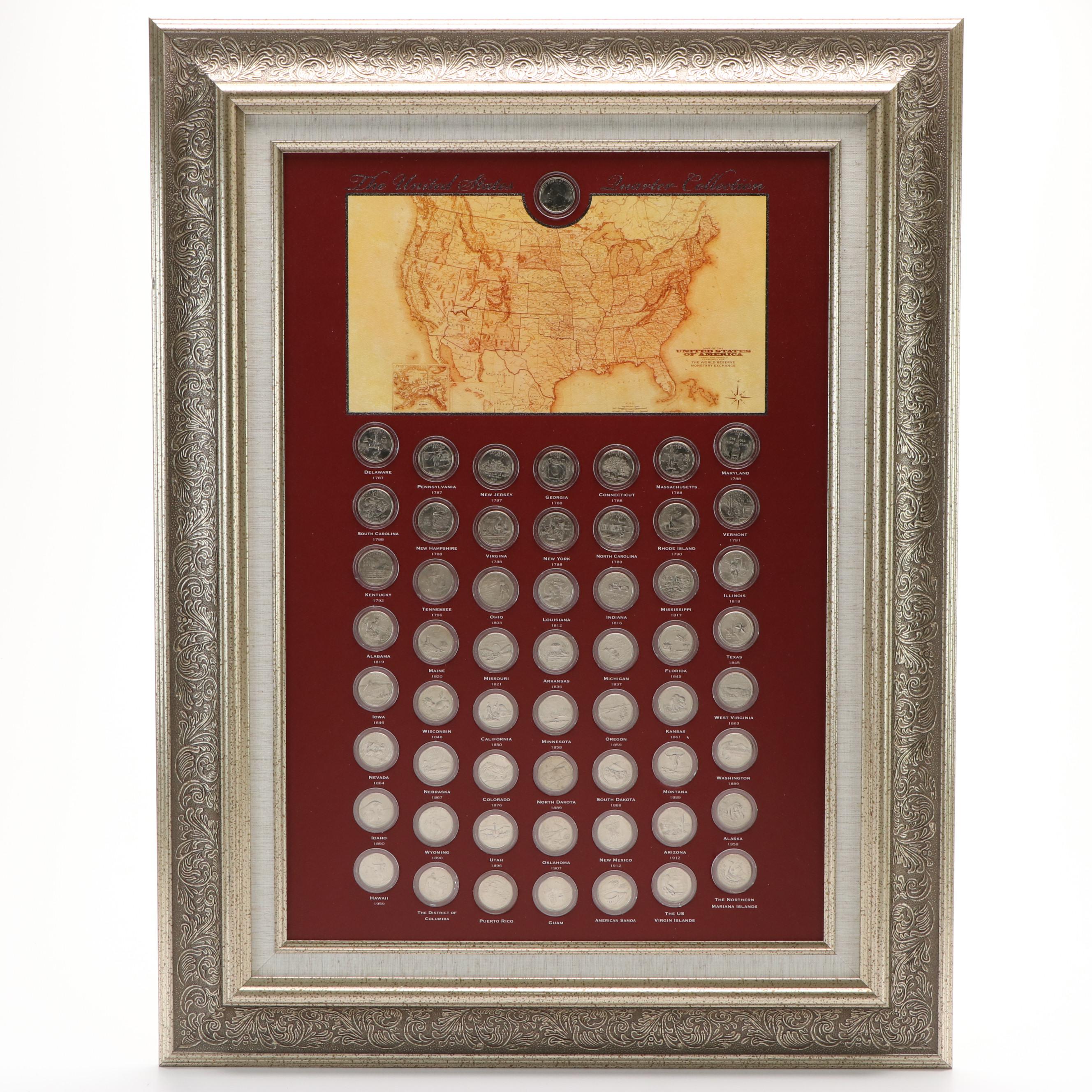 Complete Framed State Quarter Collection 1999-2009 Plus Territories