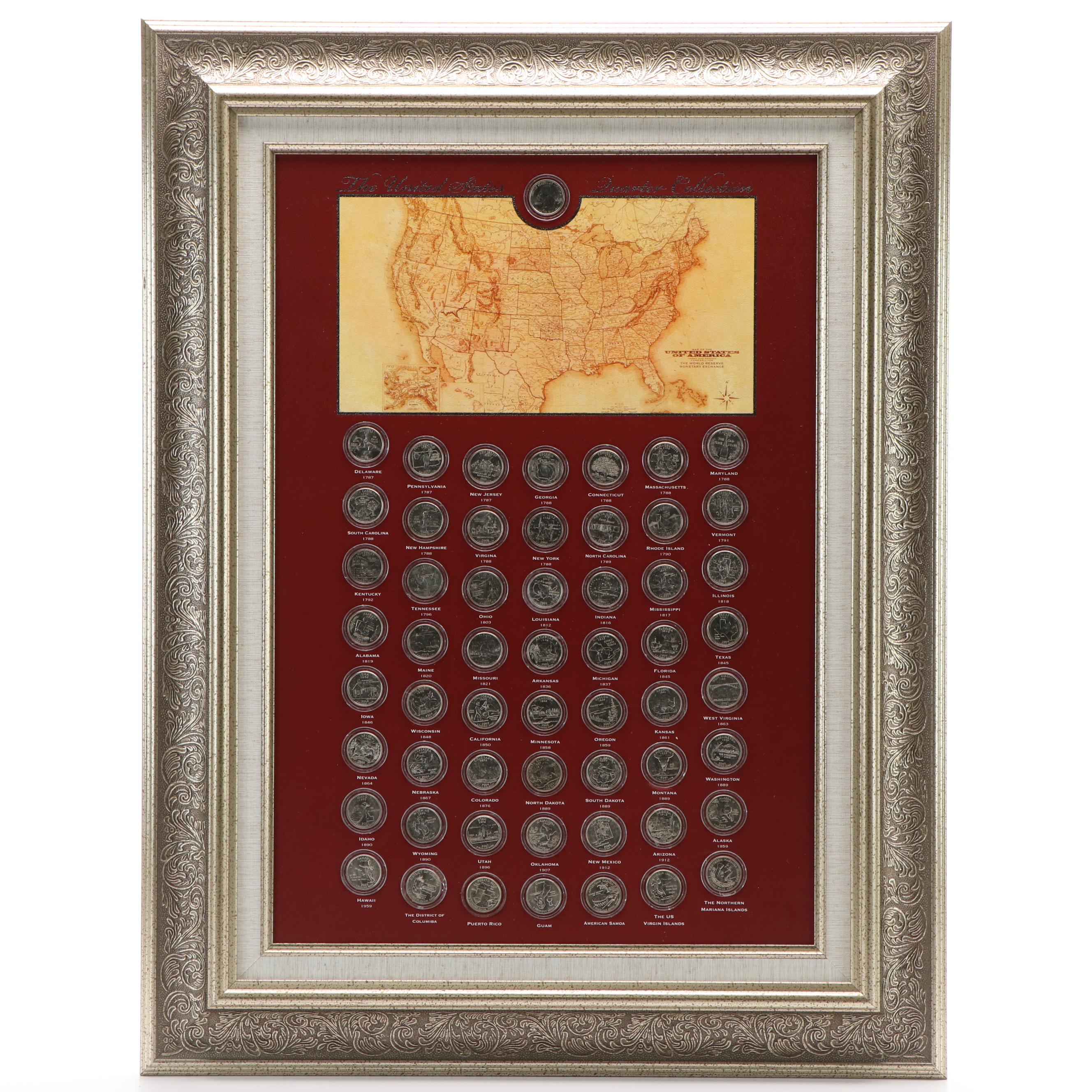 Complete Framed State Quarter Collection 1999-2009 Plus Territories