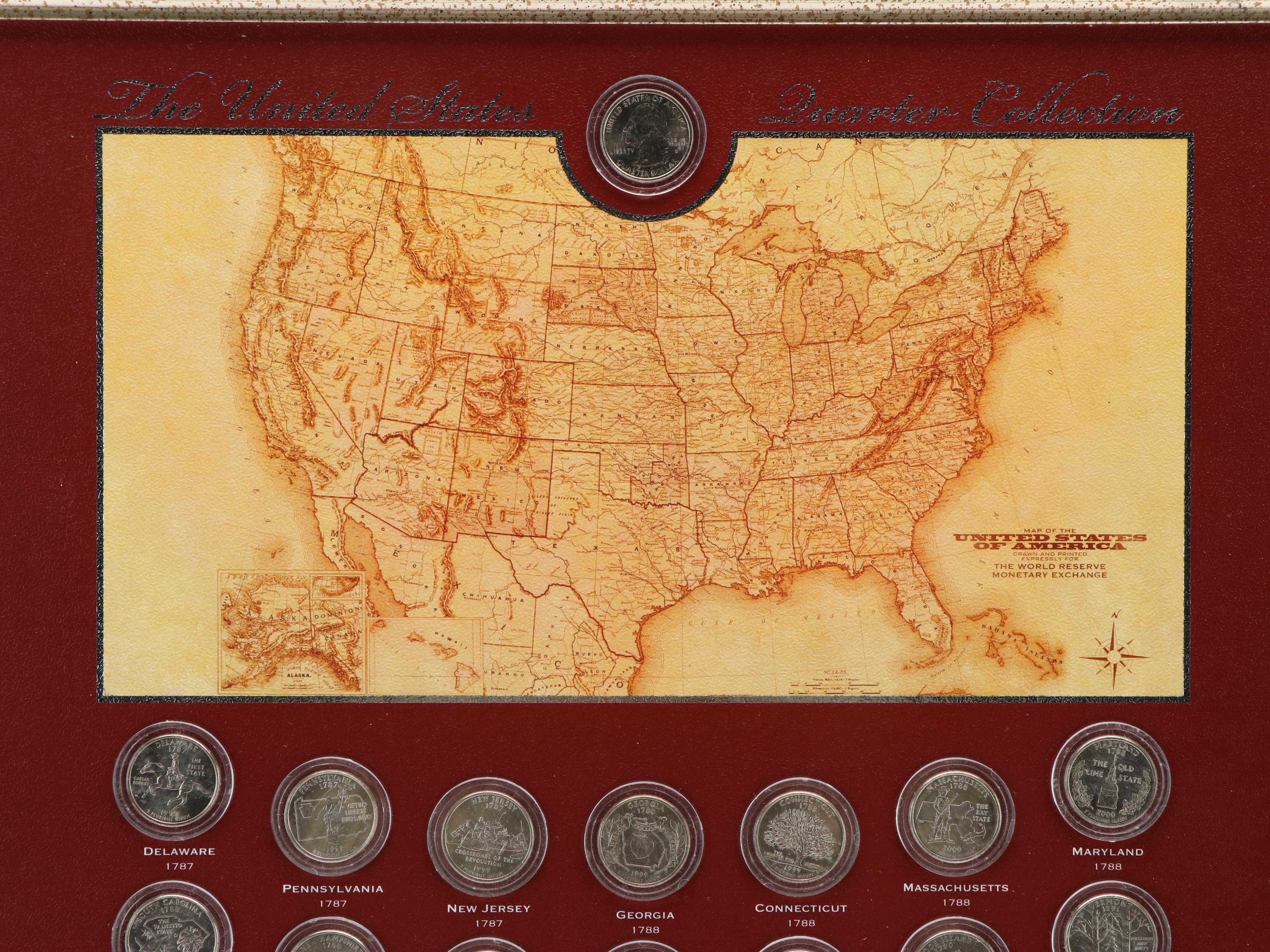 Complete Framed State Quarter Collection 1999-2009 Plus Territories