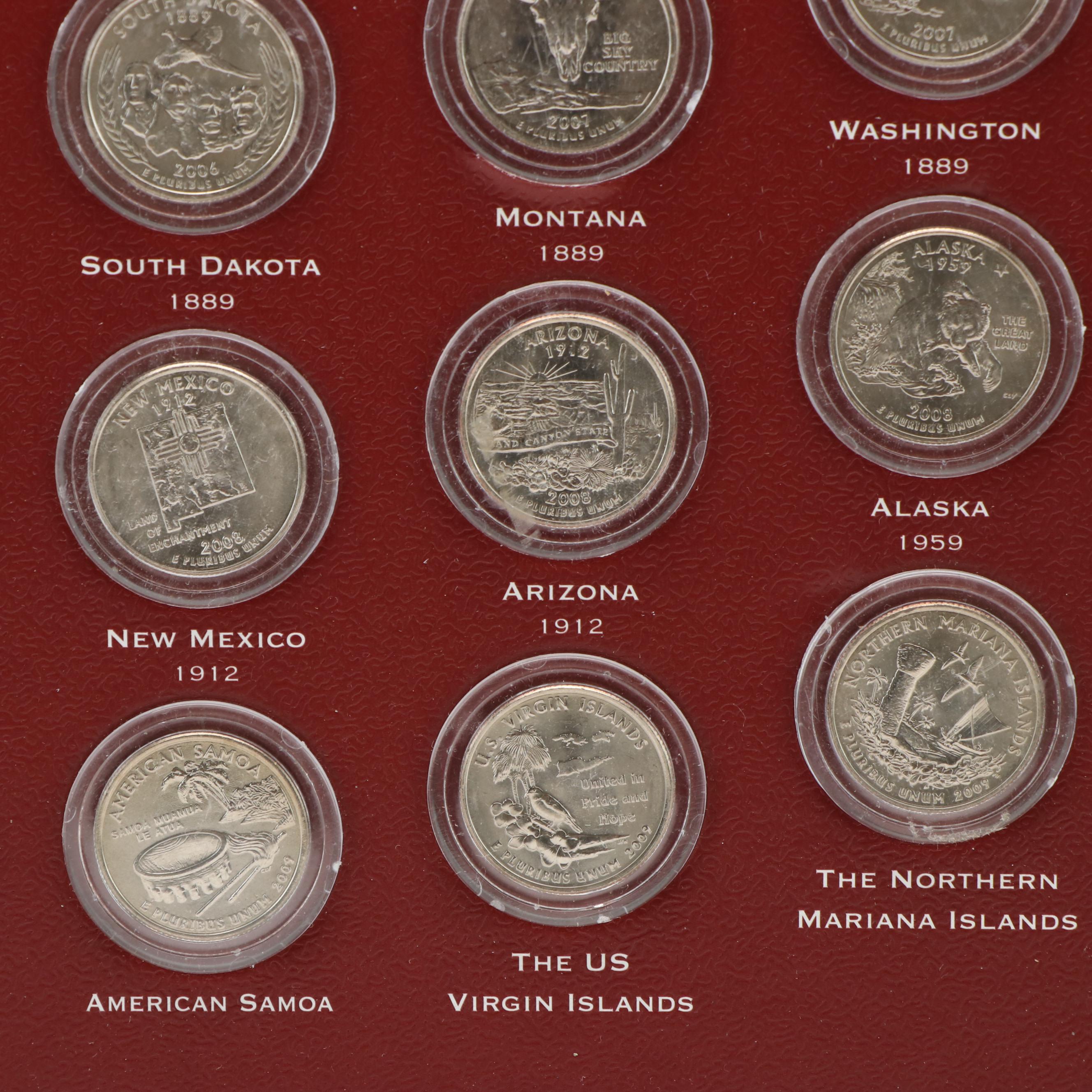 Complete Framed State Quarter Collection 1999-2009 Plus Territories