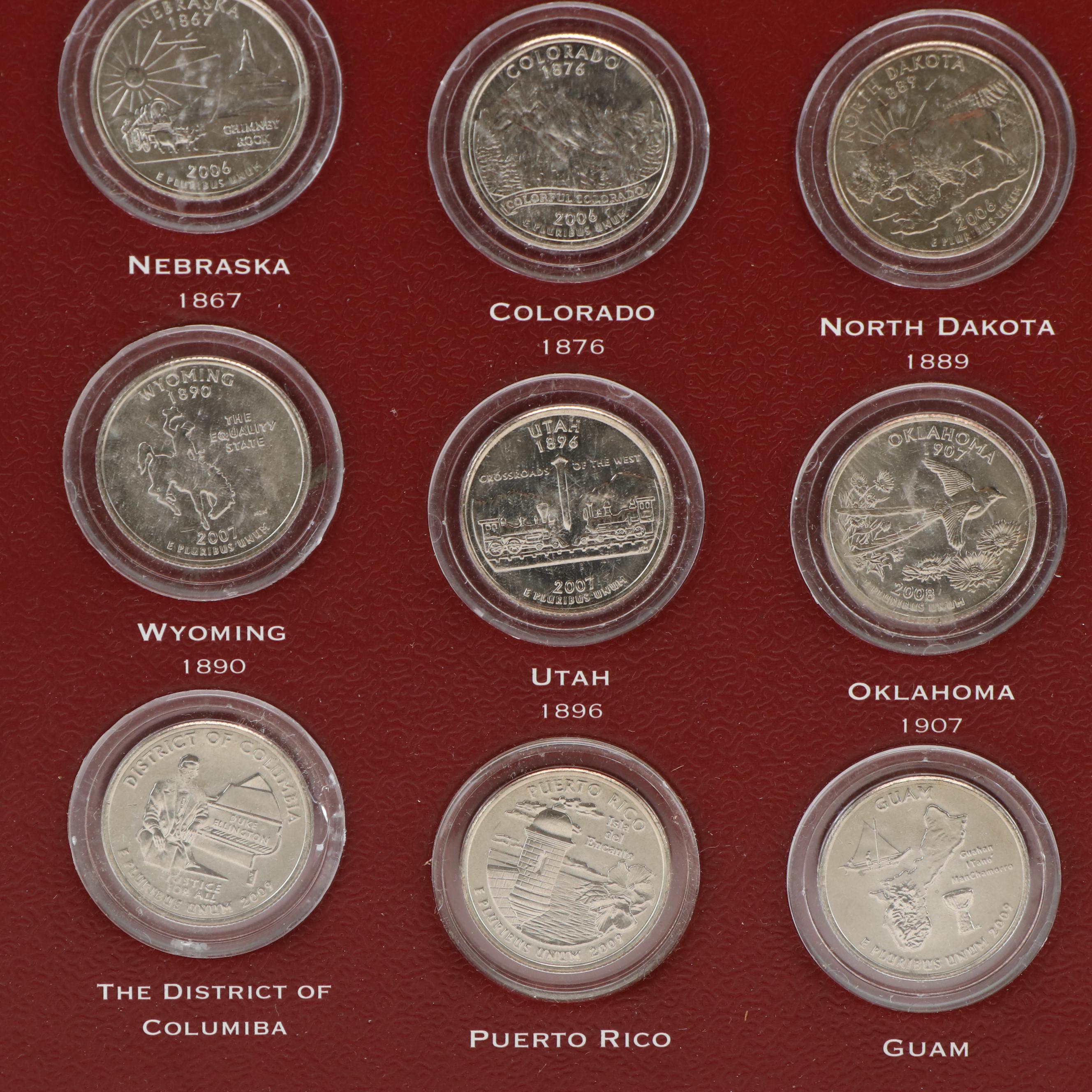 Complete Framed State Quarter Collection 1999-2009 Plus Territories