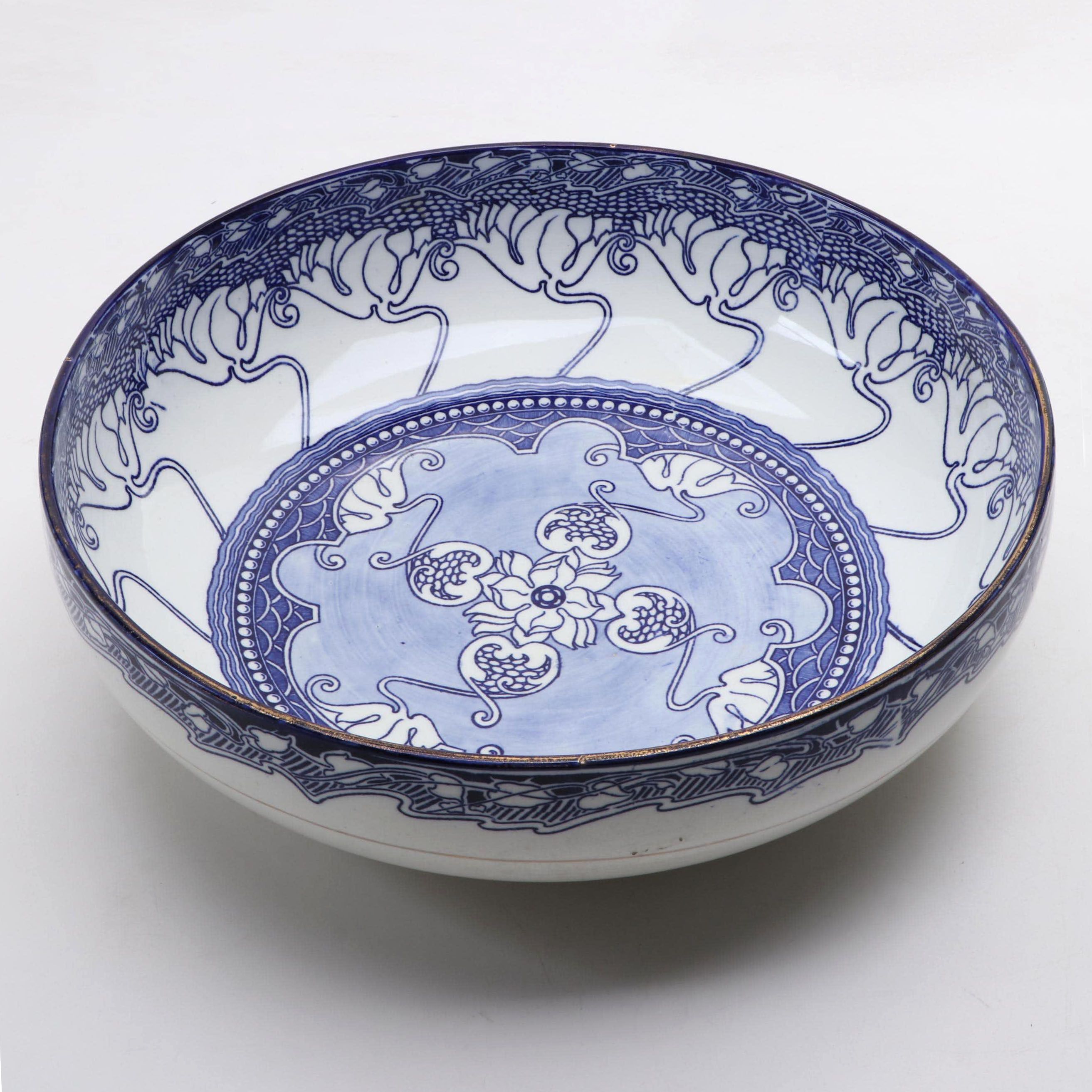 Doulton Burslem Blue and White Bowl, Late 19th Century
