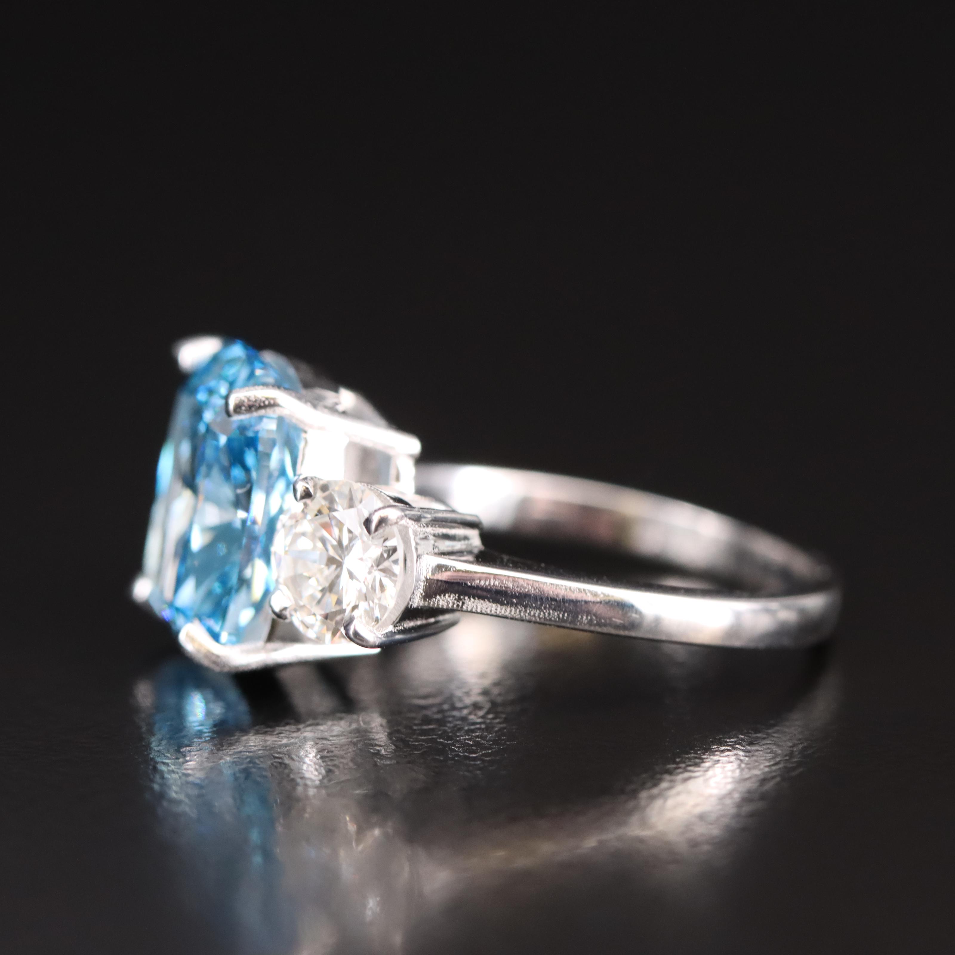 6.39 CTW Diamond Ring (Origin Undetermined) Green Blue Center and GIA Reports