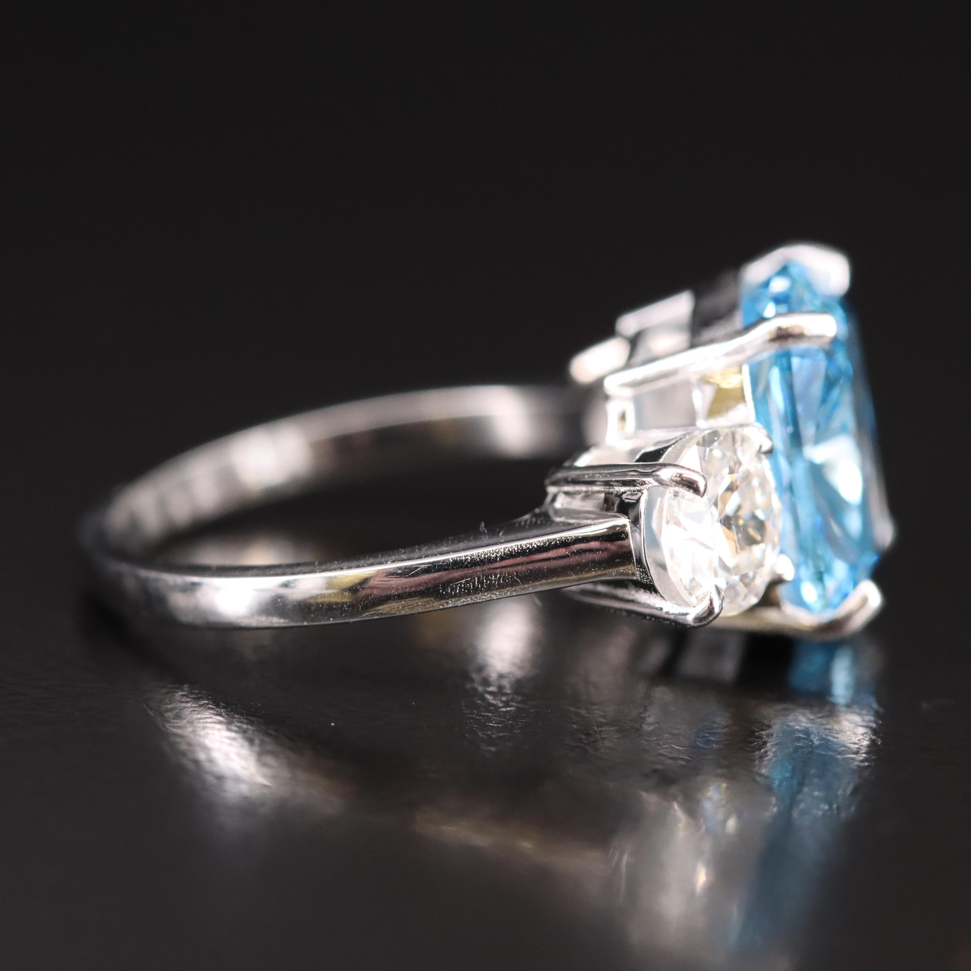 6.39 CTW Diamond Ring (Origin Undetermined) Green Blue Center and GIA Reports