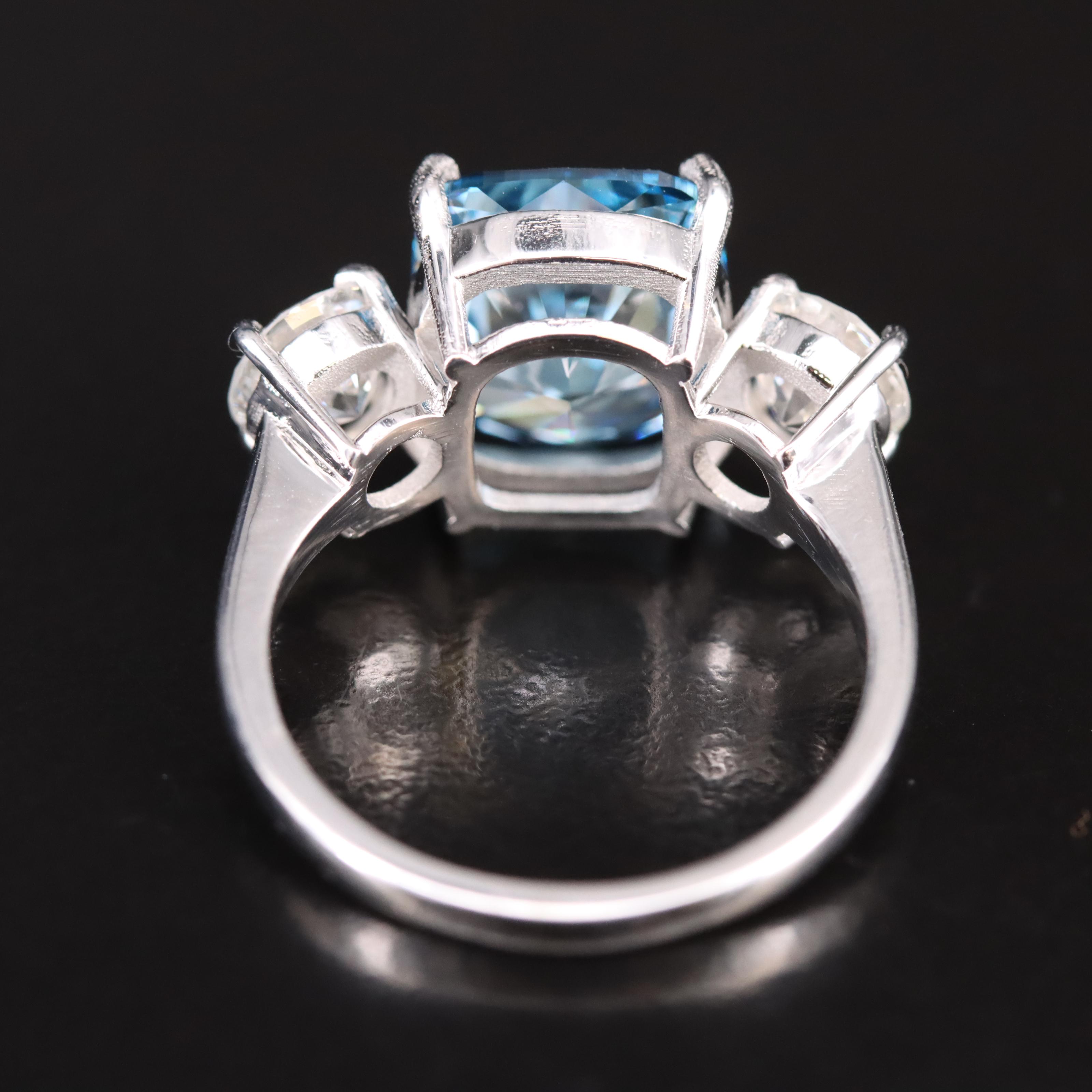 6.39 CTW Diamond Ring (Origin Undetermined) Green Blue Center and GIA Reports