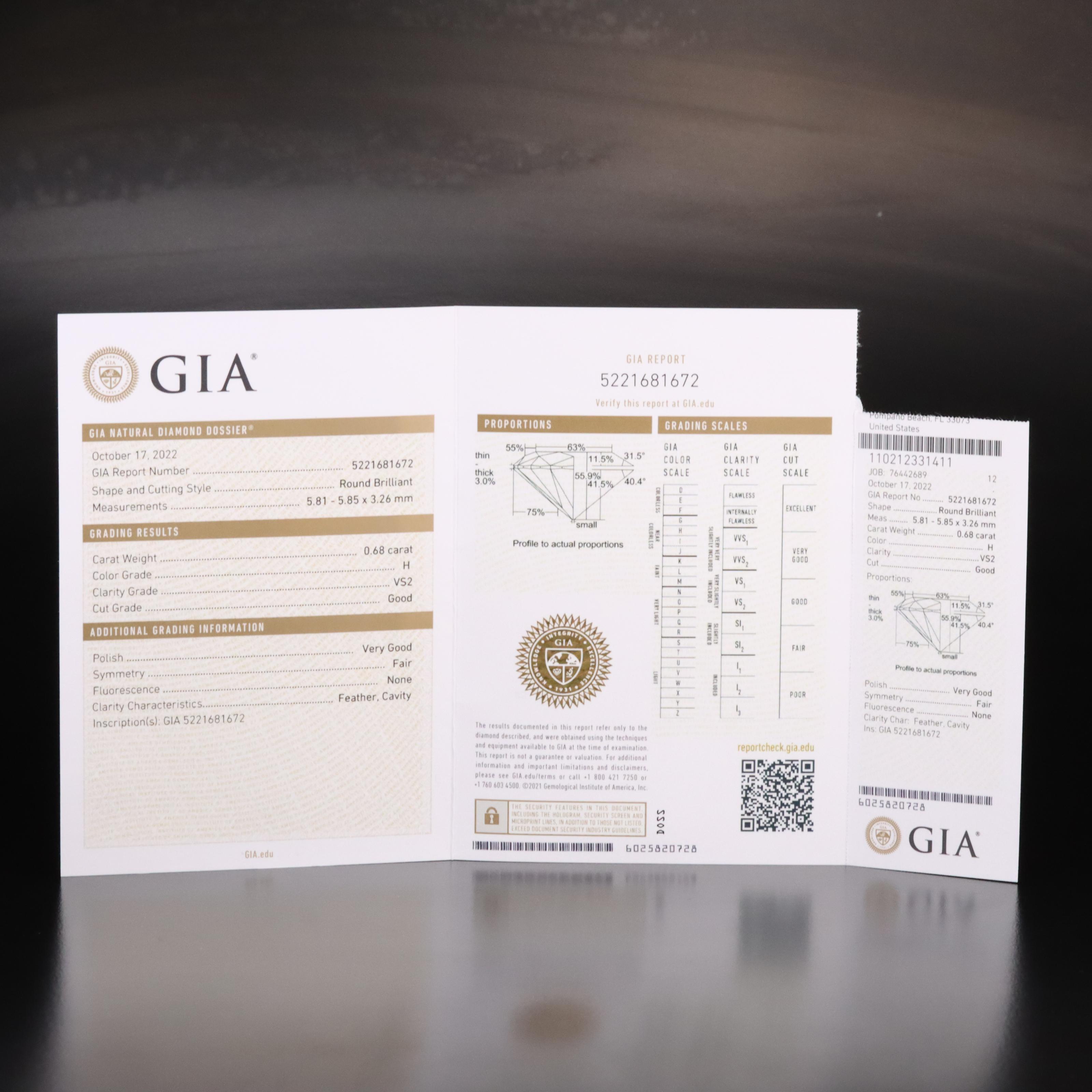 6.39 CTW Diamond Ring (Origin Undetermined) Green Blue Center and GIA Reports