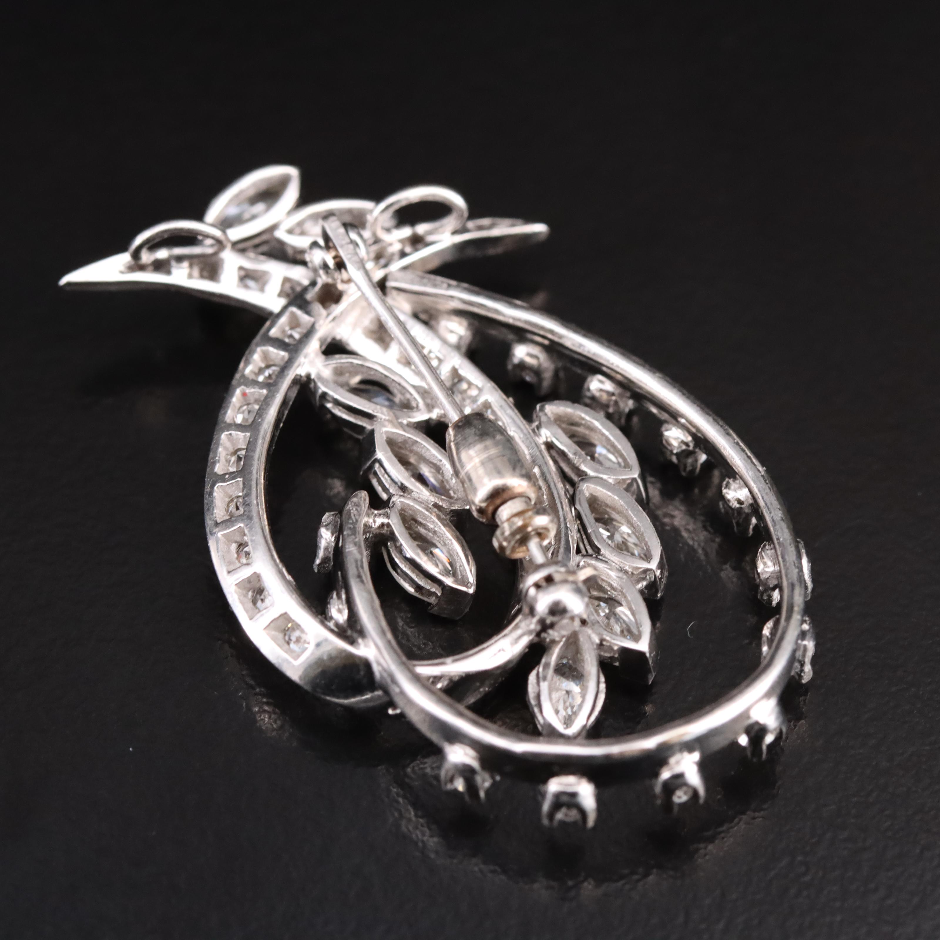 14K 2.66 CTW Diamond Converter Brooch