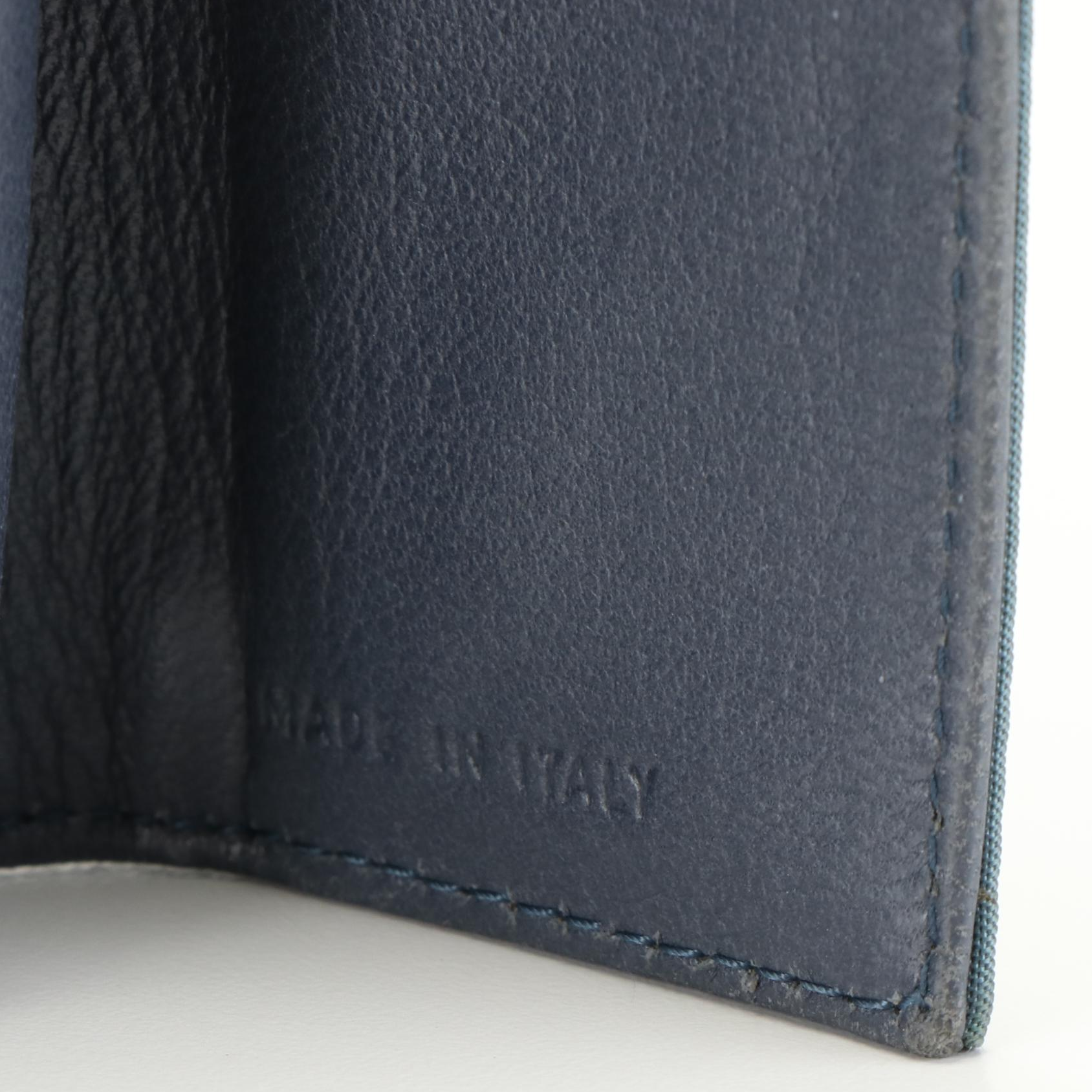Prada Tessuto and Leather Blue Trifold Wallet