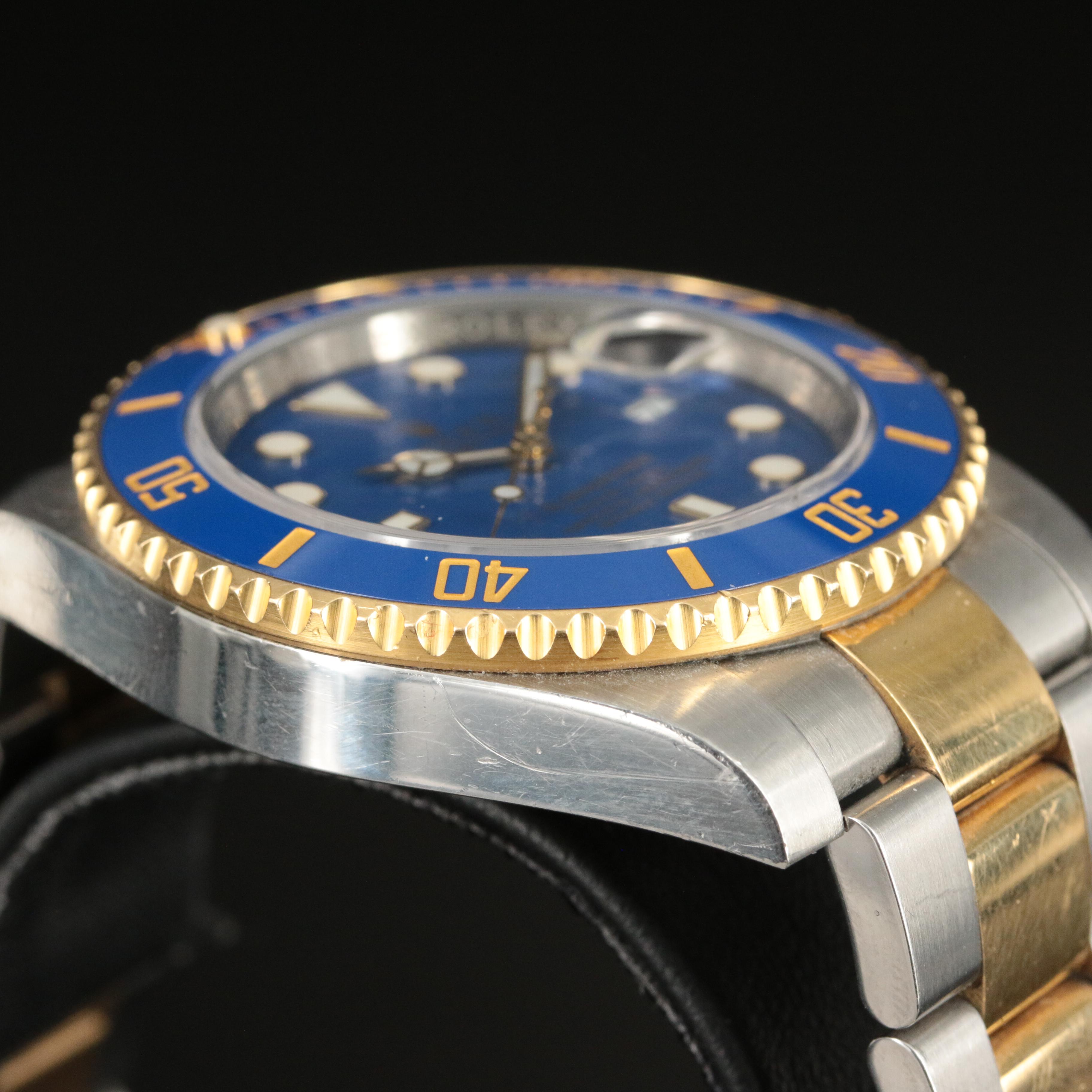 2008 Rolex Submariner Blue Dial 18K and Stainless Steel Automatic Watch