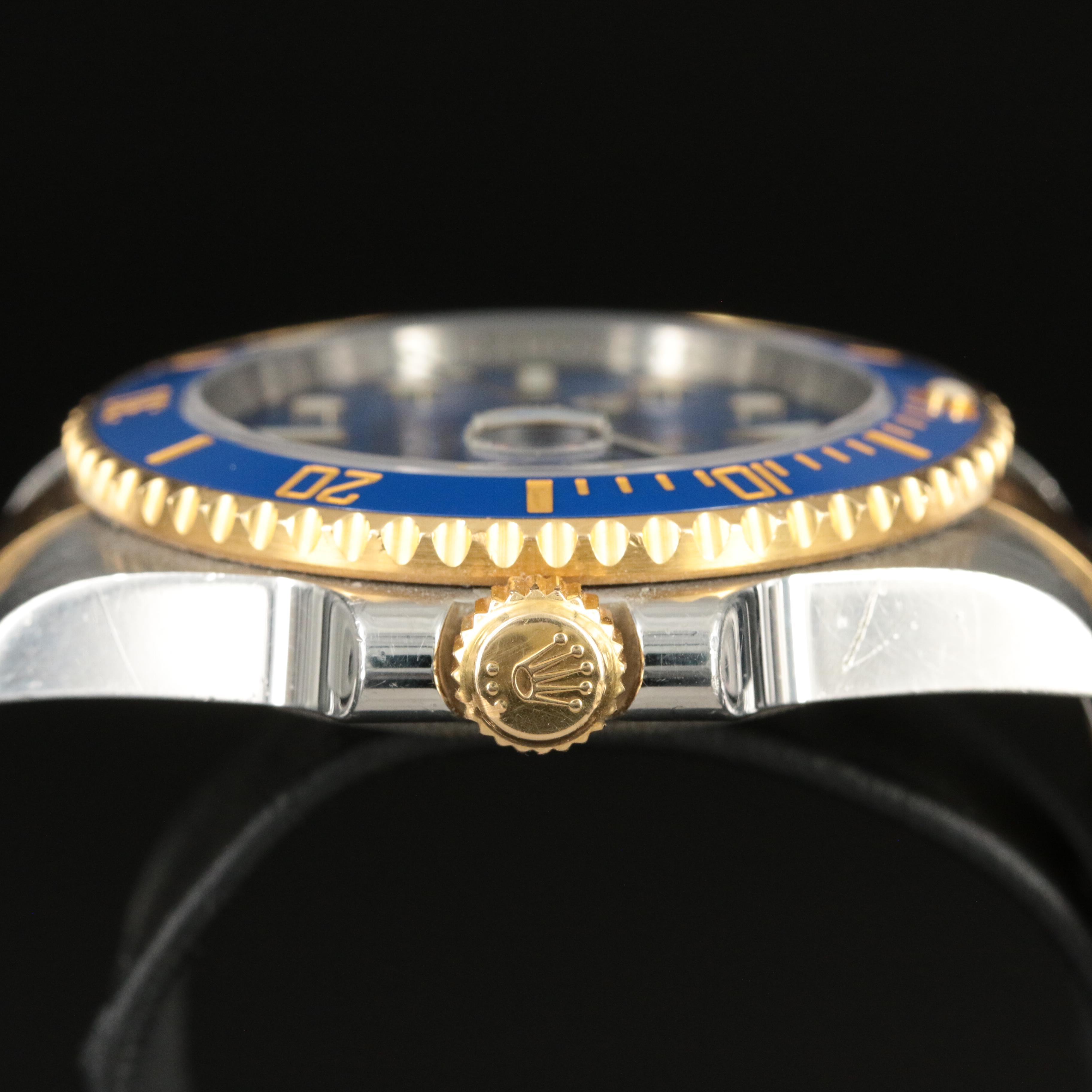 2008 Rolex Submariner Blue Dial 18K and Stainless Steel Automatic Watch