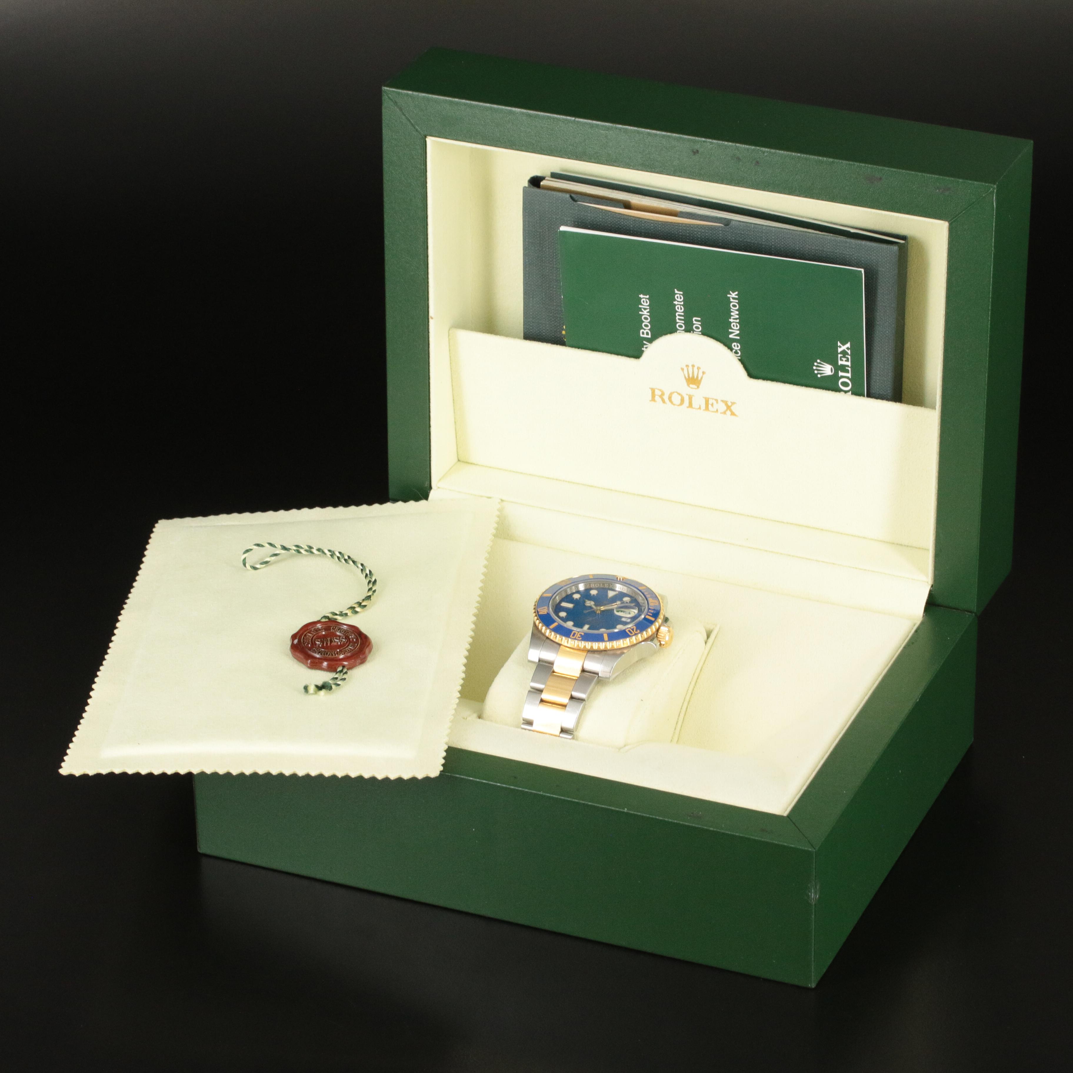 2008 Rolex Submariner Blue Dial 18K and Stainless Steel Automatic Watch