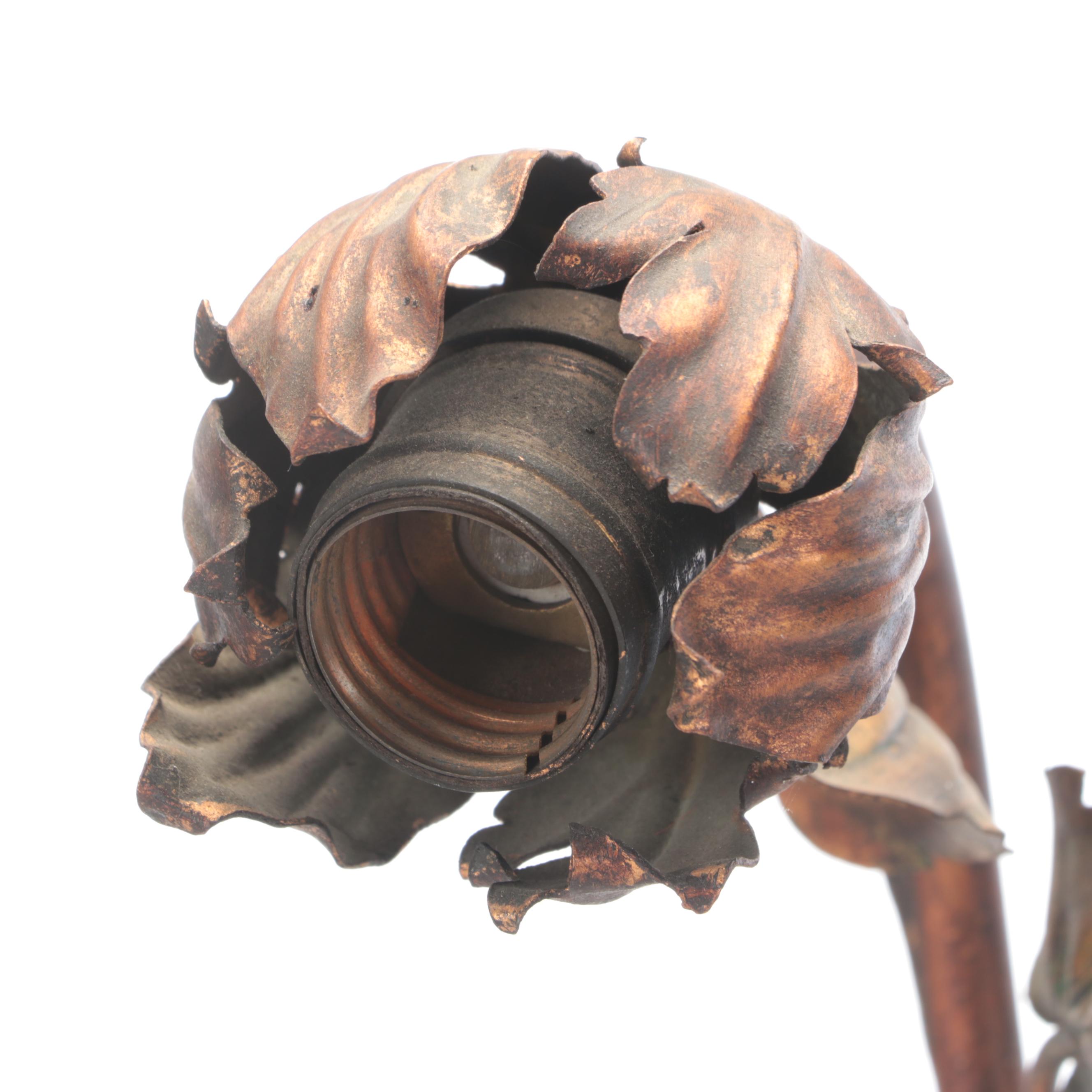 Julien Caussé Art Nouveau Bronzed Metal Baluster Figure Accent Lamp