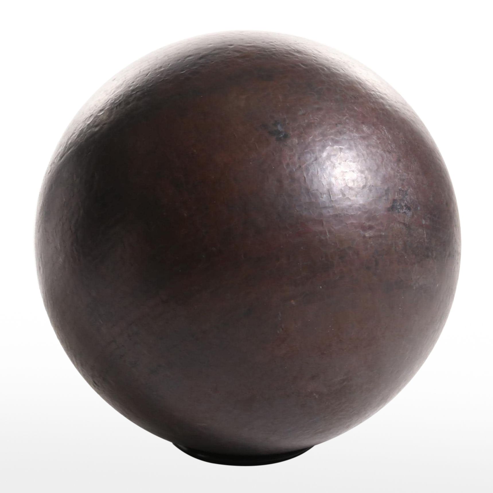 Robert Kuo Repoussé 24" Hammered Copper Sphere, 1980s
