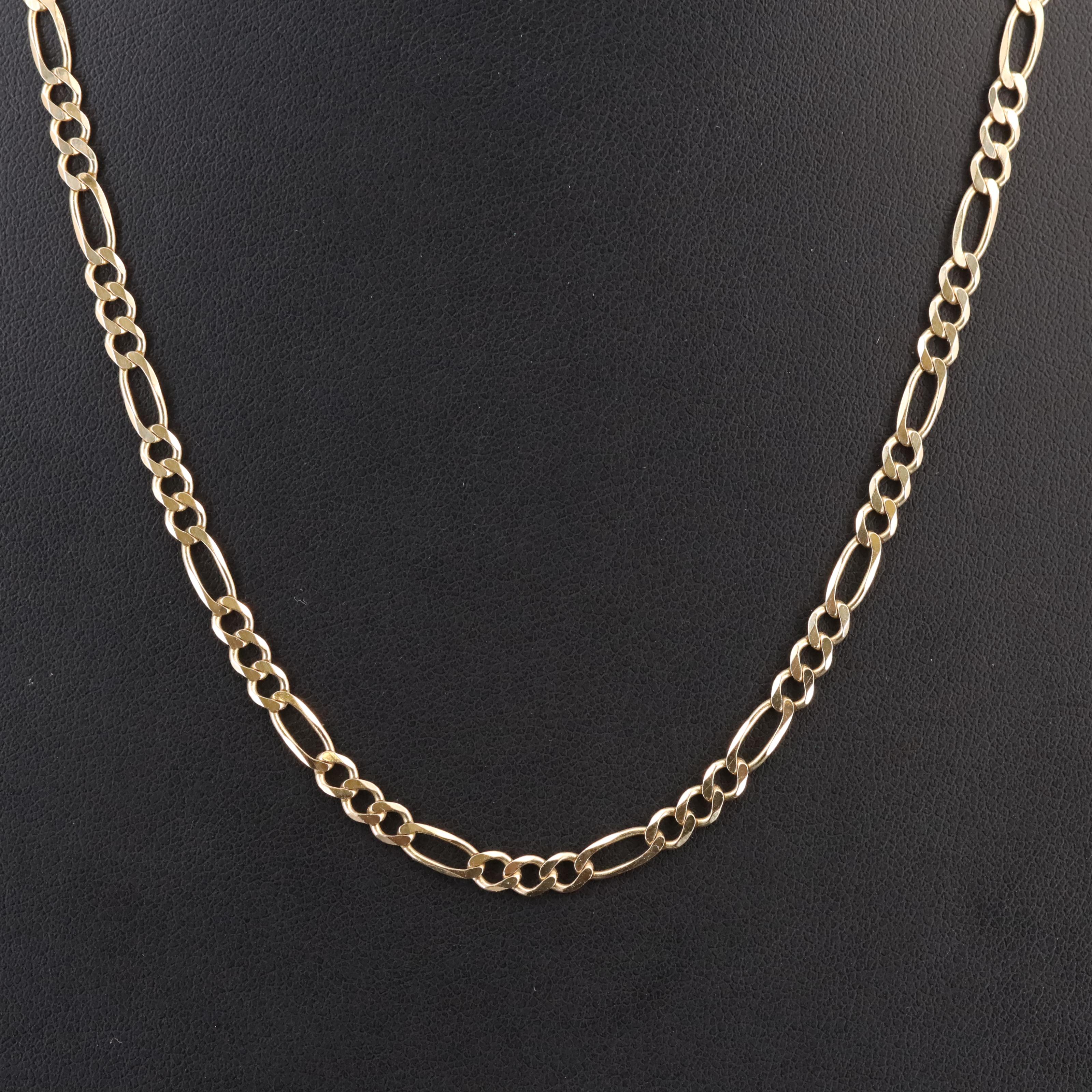 14K Figaro Chain Necklace EBTH