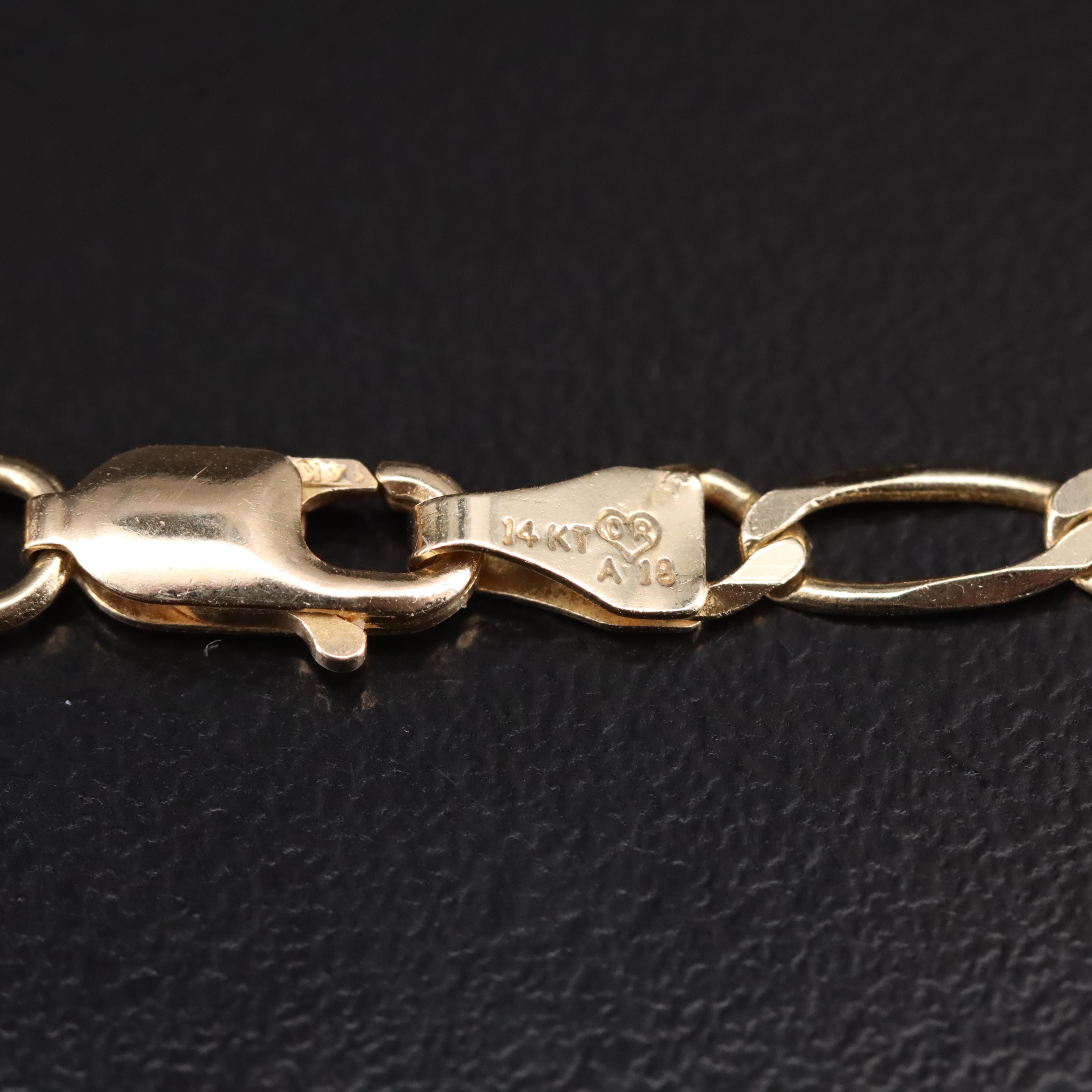 14K Figaro Chain Necklace